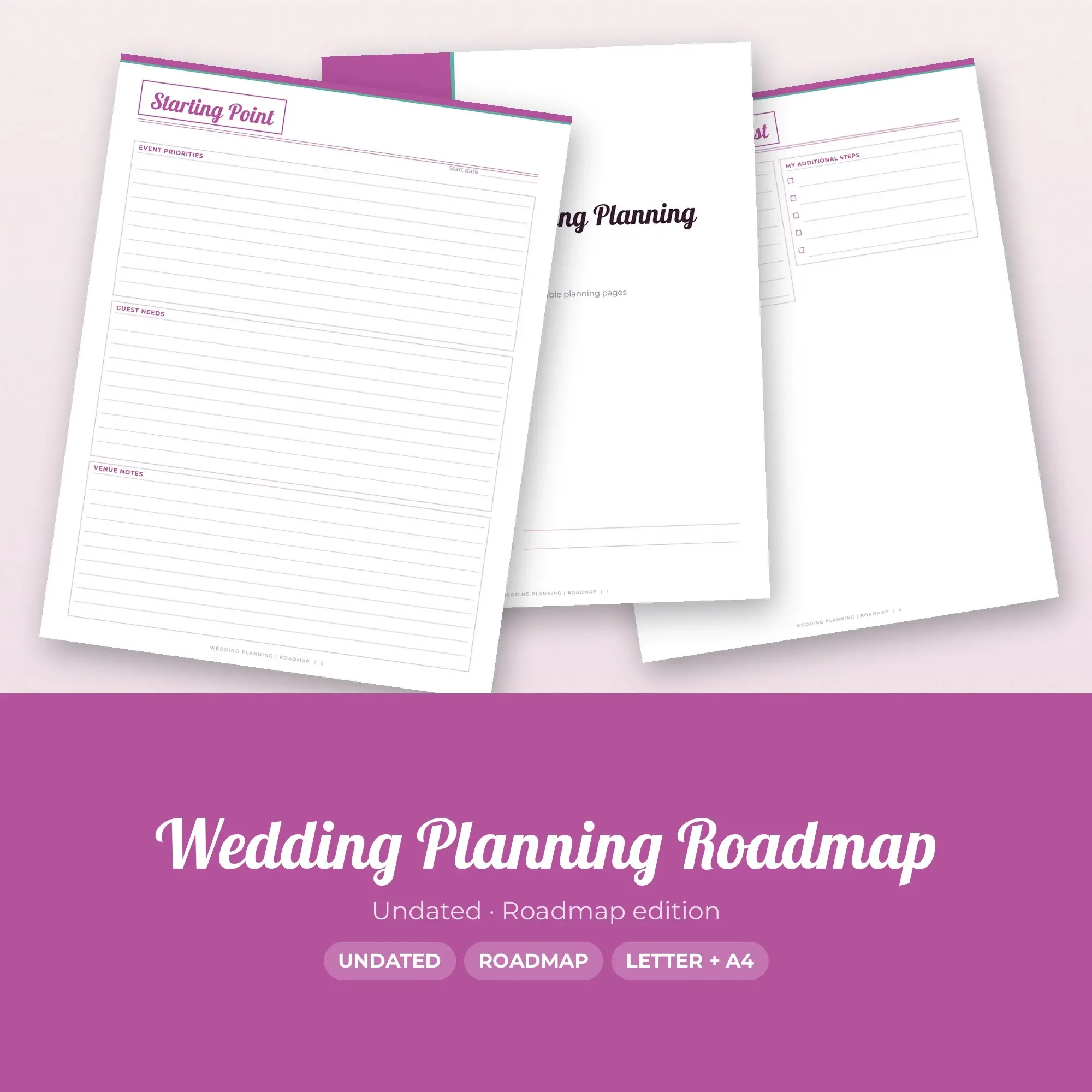 Wedding Planning Roadmap Planner PDF - Orchid preview