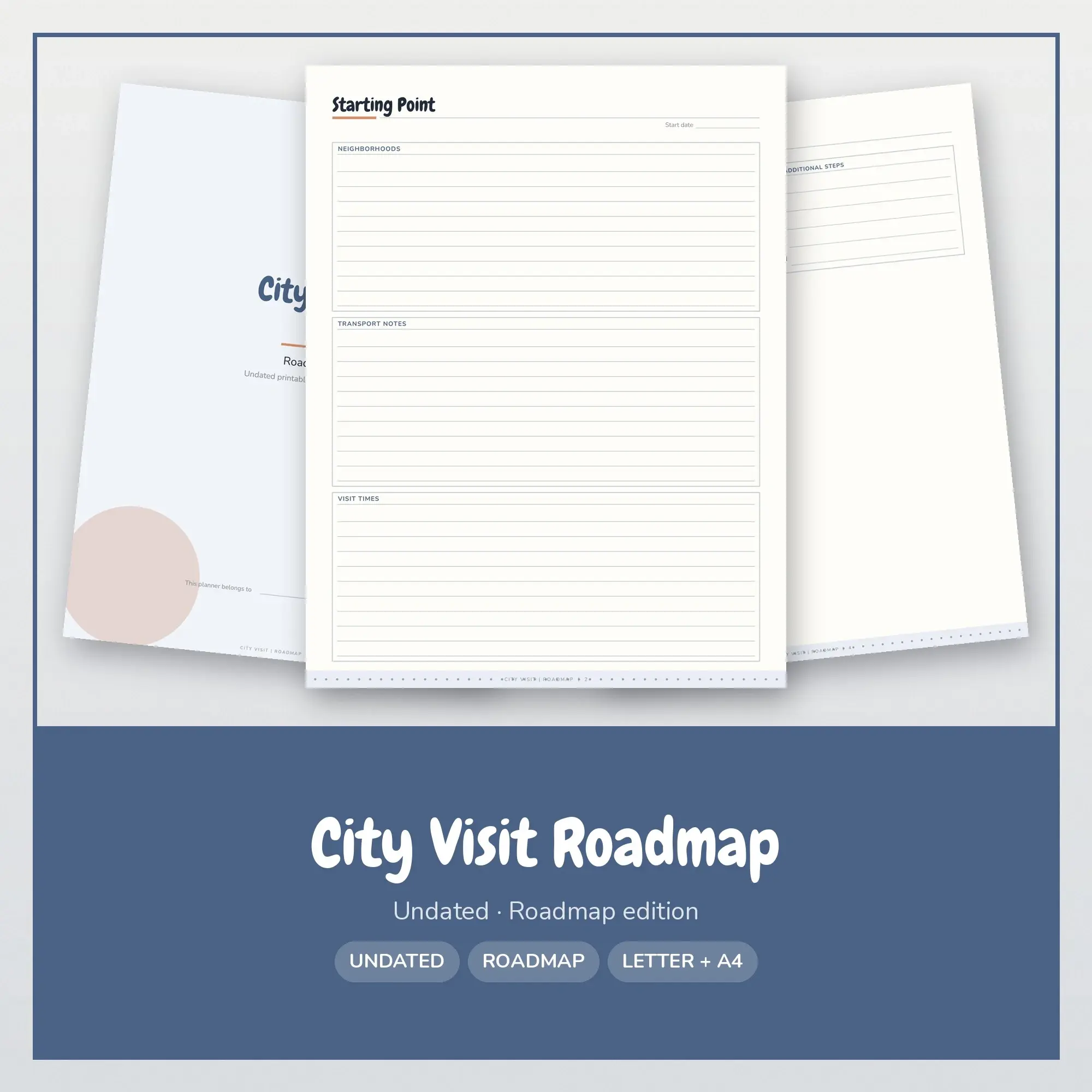 City Visit Roadmap Planner PDF - Slate Blue preview