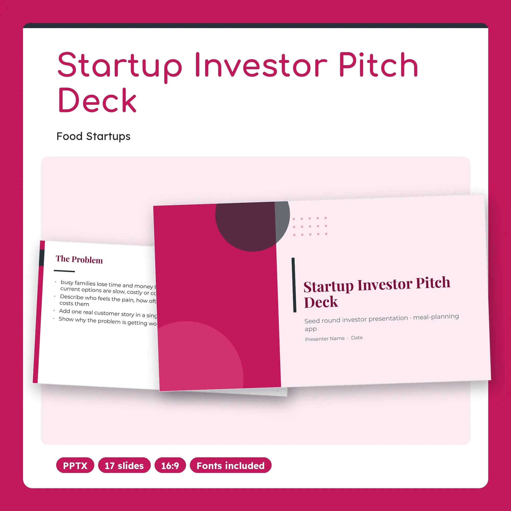 Startup Investor Pitch Deck, Food Startups (PPTX) preview