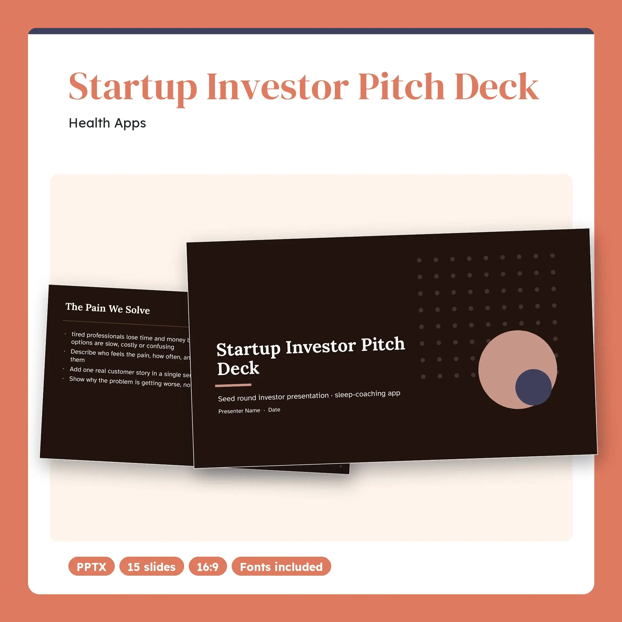 Startup Investor Pitch Deck, Health Apps (PPTX) preview