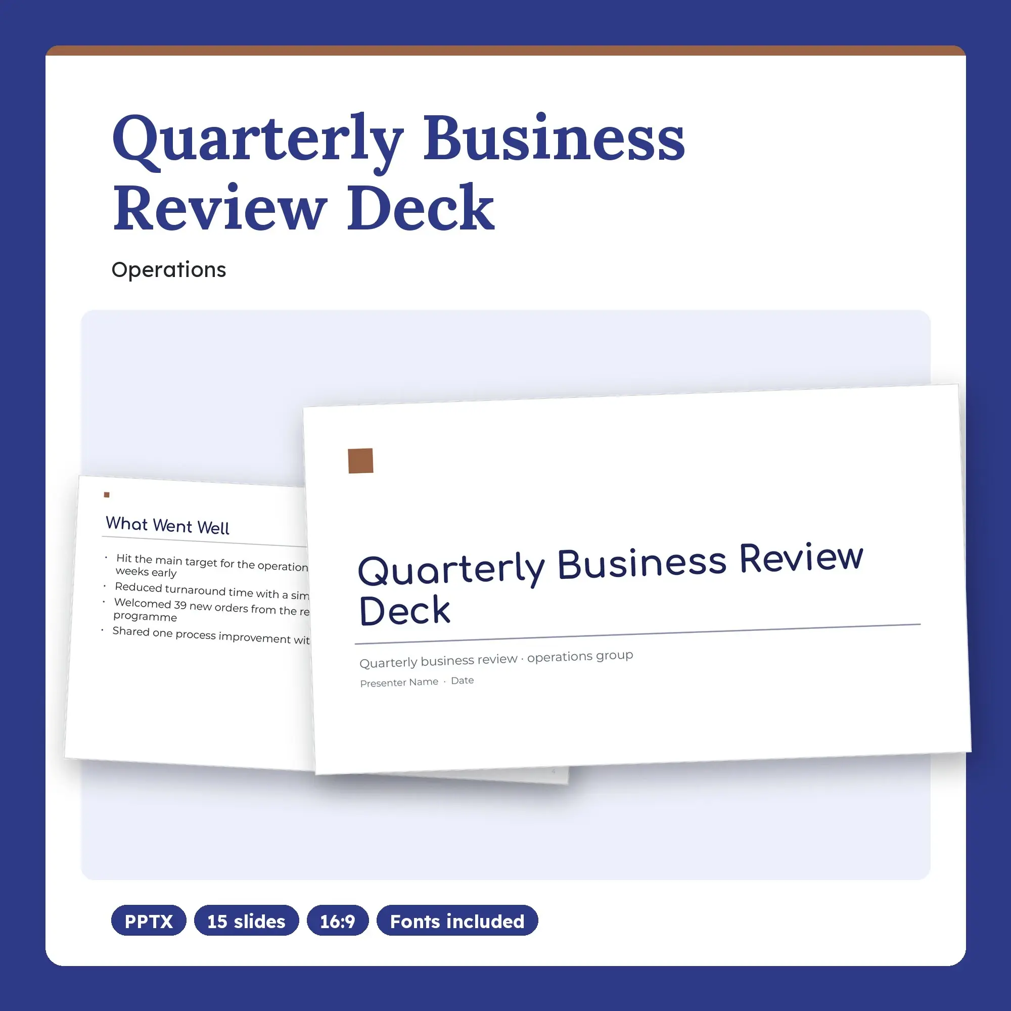 Quarterly Business Review Deck, Operations (PPTX), preview 1 of 2
