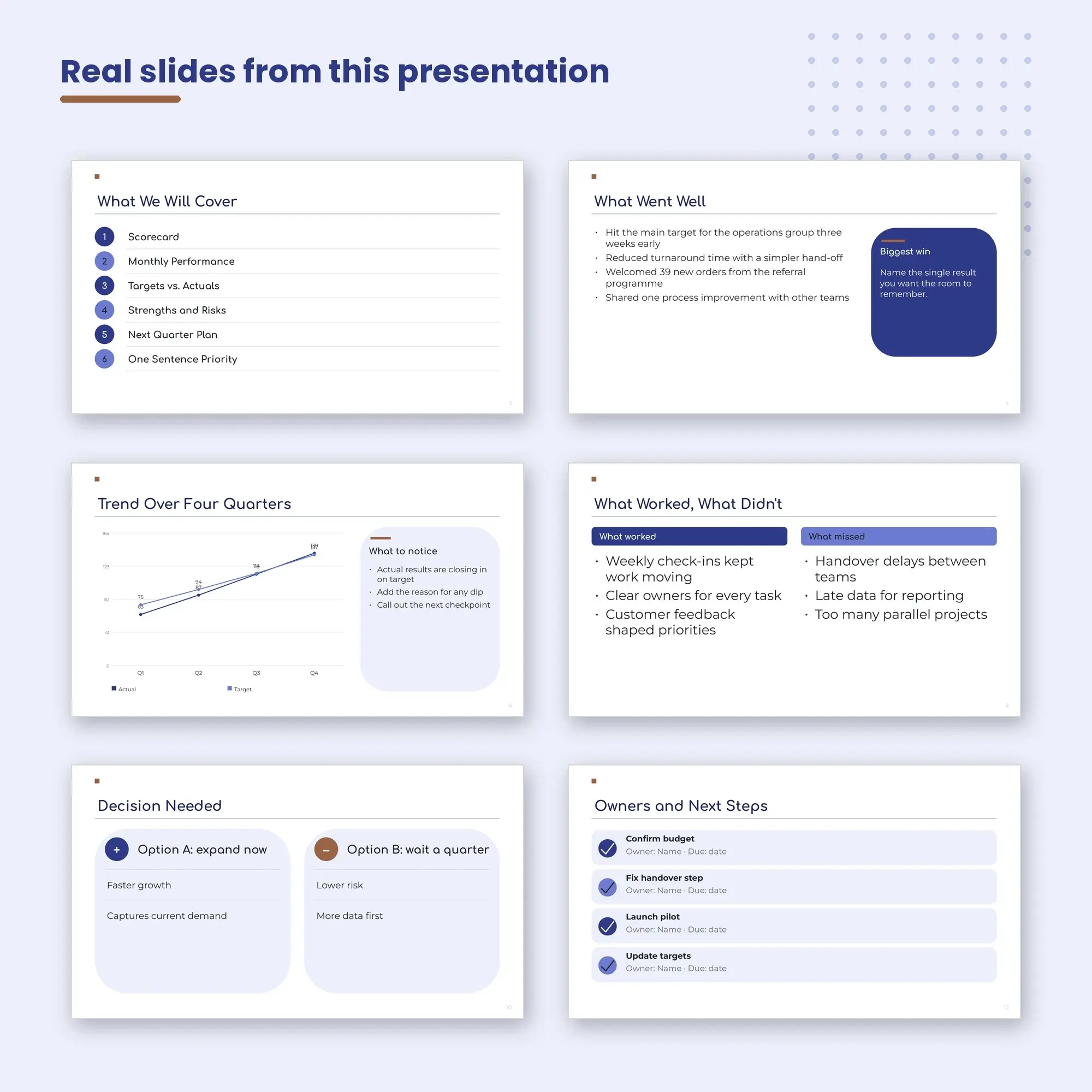 Quarterly Business Review Deck, Operations (PPTX), preview 2 of 2
