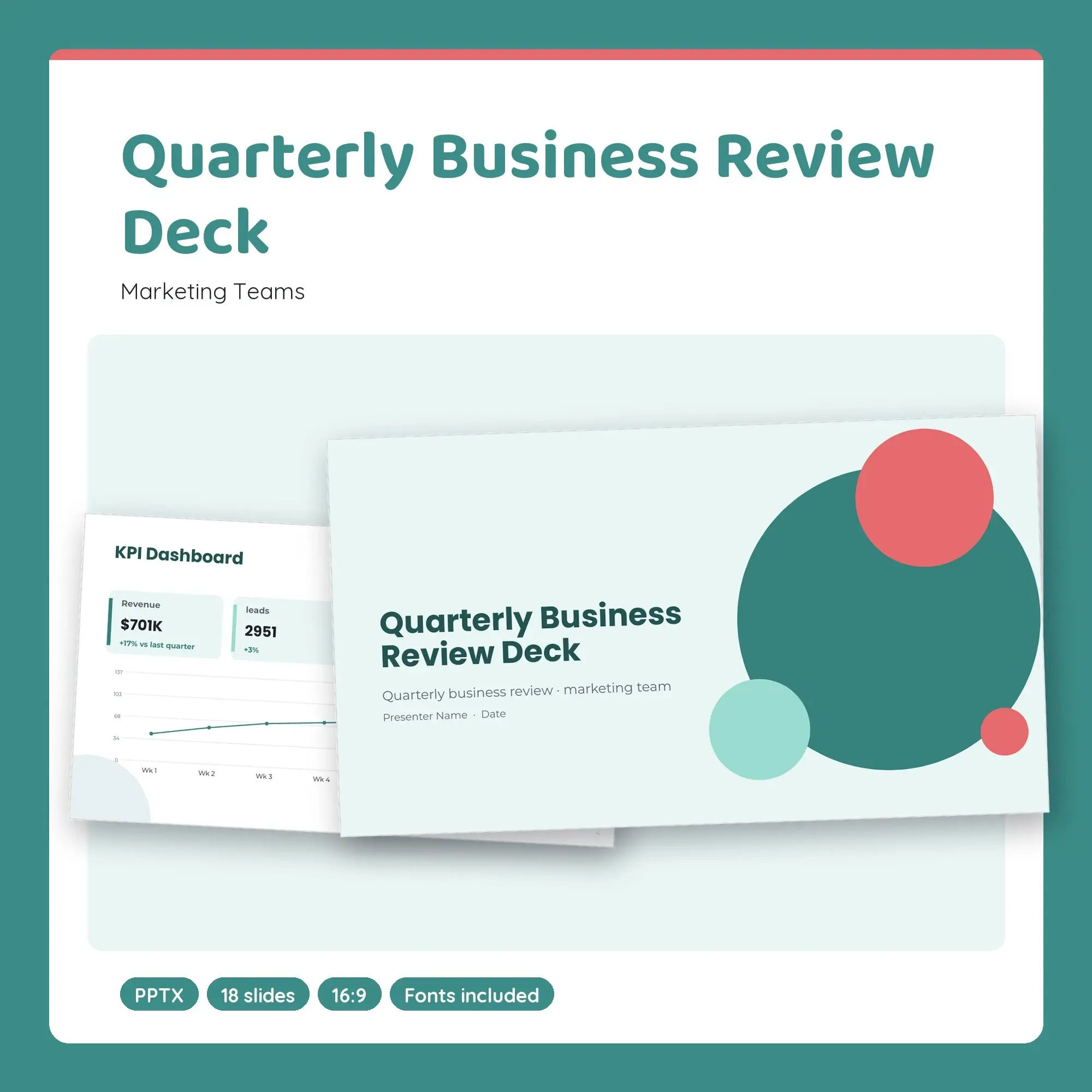 Quarterly Business Review Deck, Marketing Teams (PPTX) preview