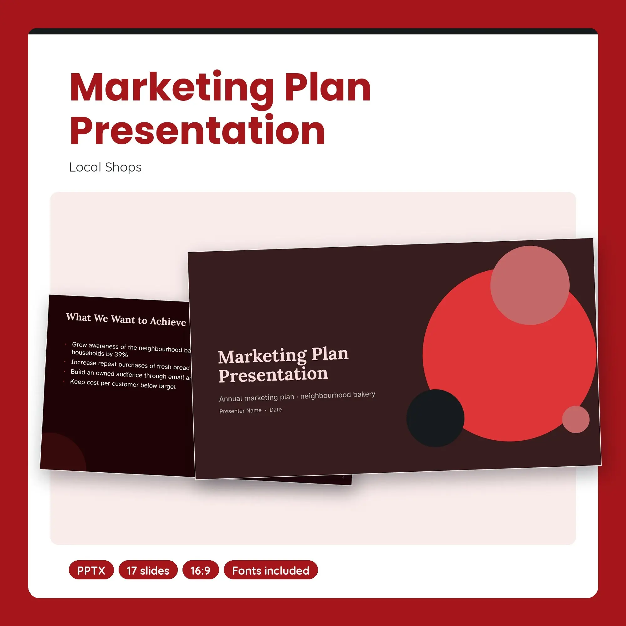 Marketing Plan Presentation, Local Shops (PPTX) preview