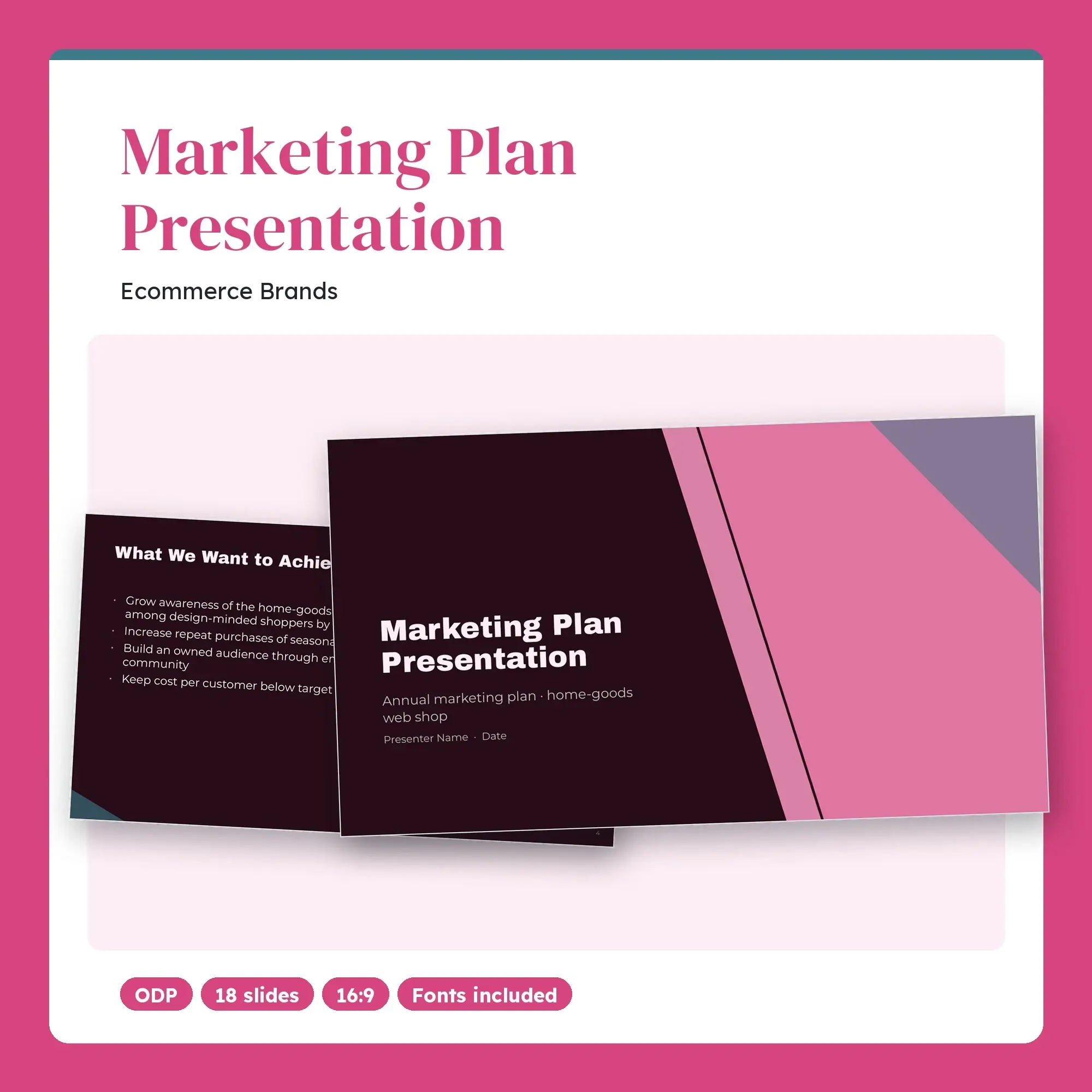 Marketing Plan Presentation, Ecommerce Brands (ODP) preview