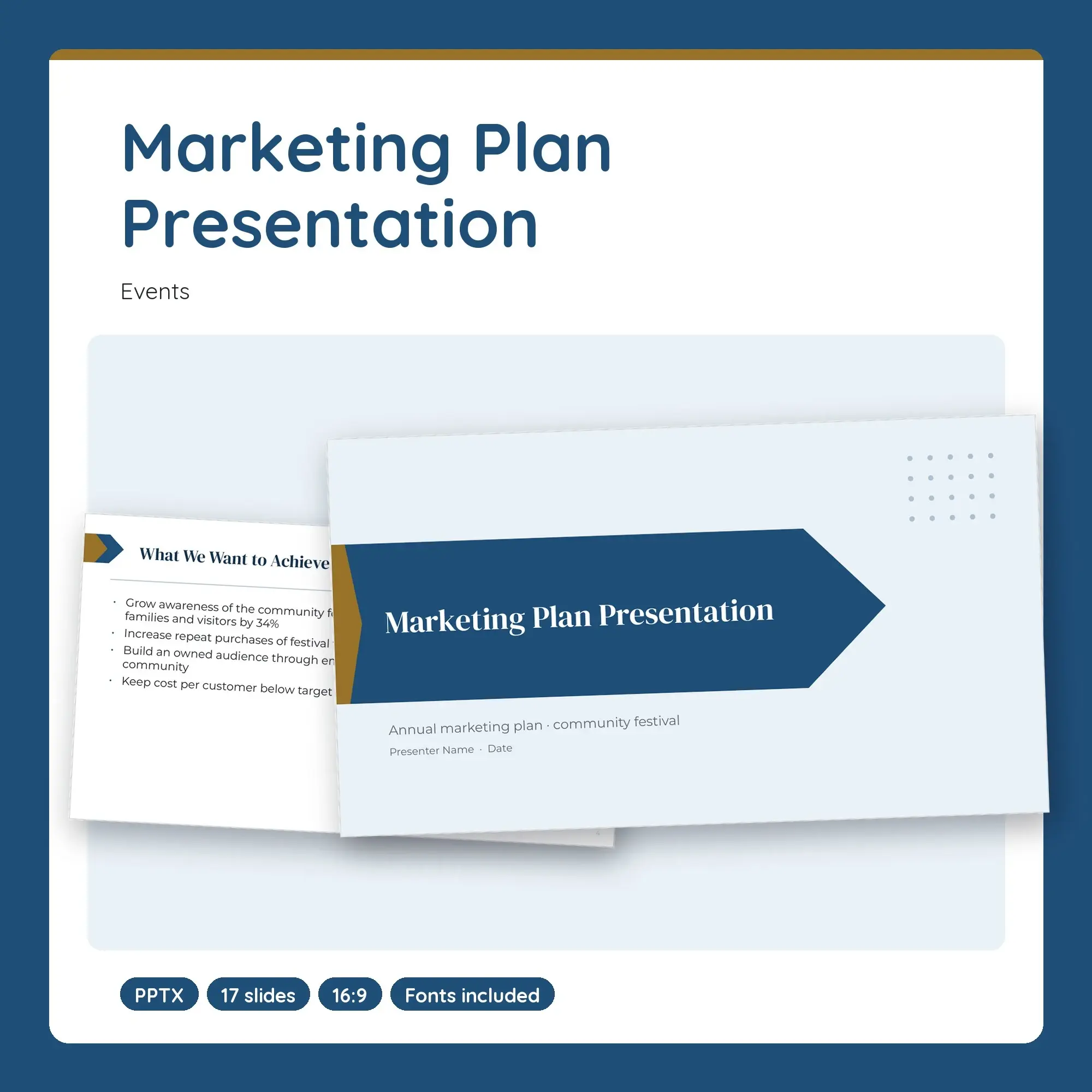 Marketing Plan Presentation, Events (PPTX) preview