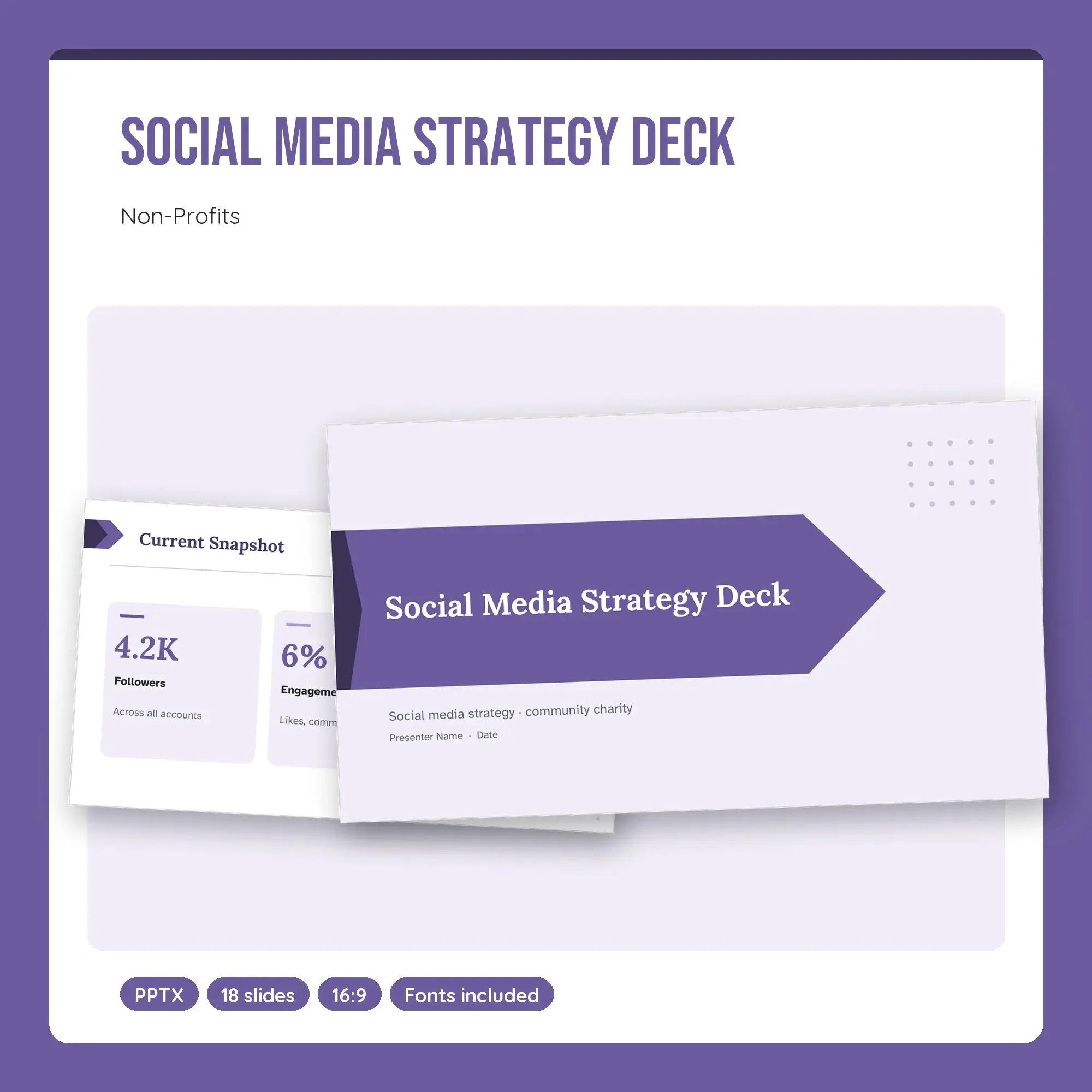 Social Media Strategy Deck, Non-Profits (PPTX) preview