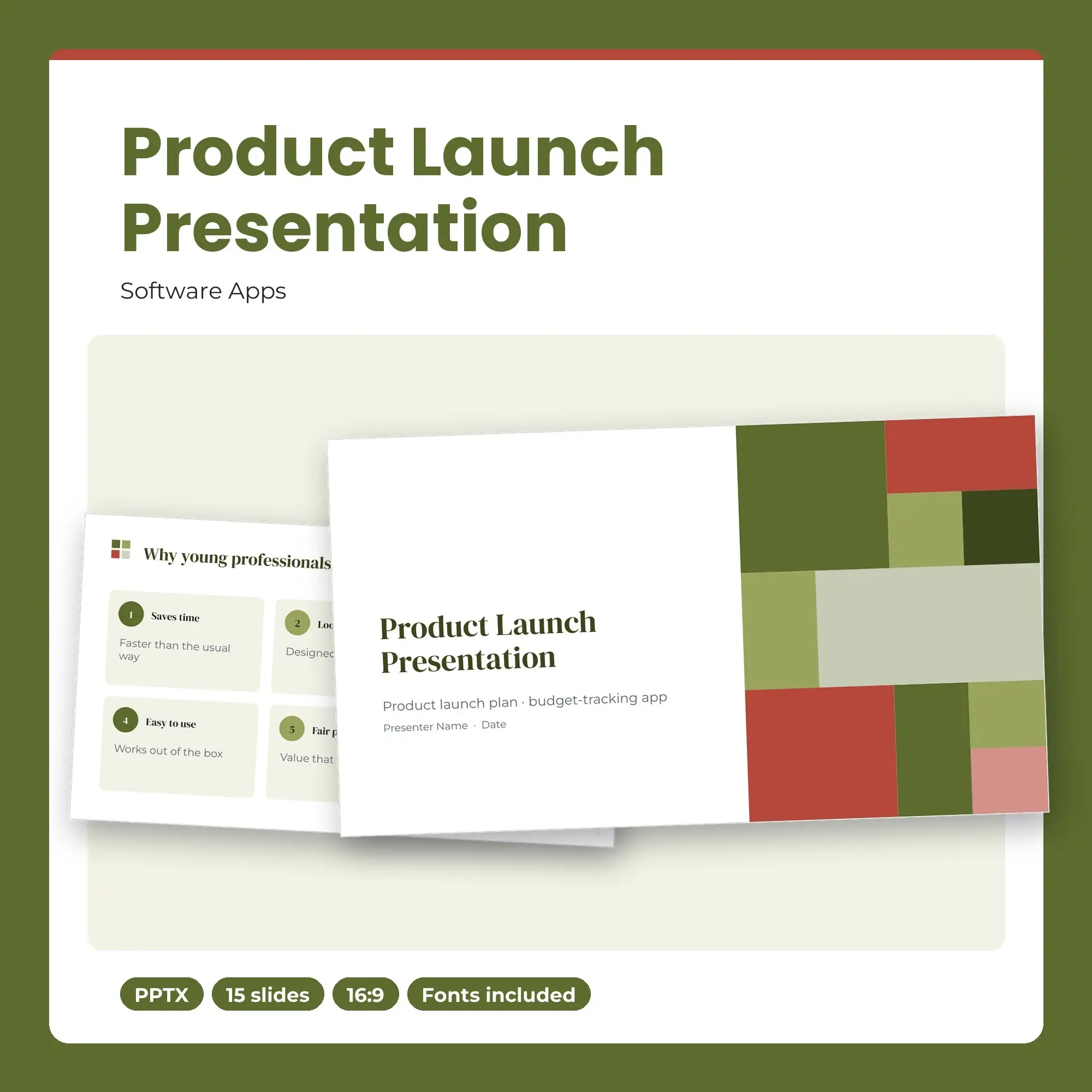 Product Launch Presentation, Software Apps (PPTX) preview