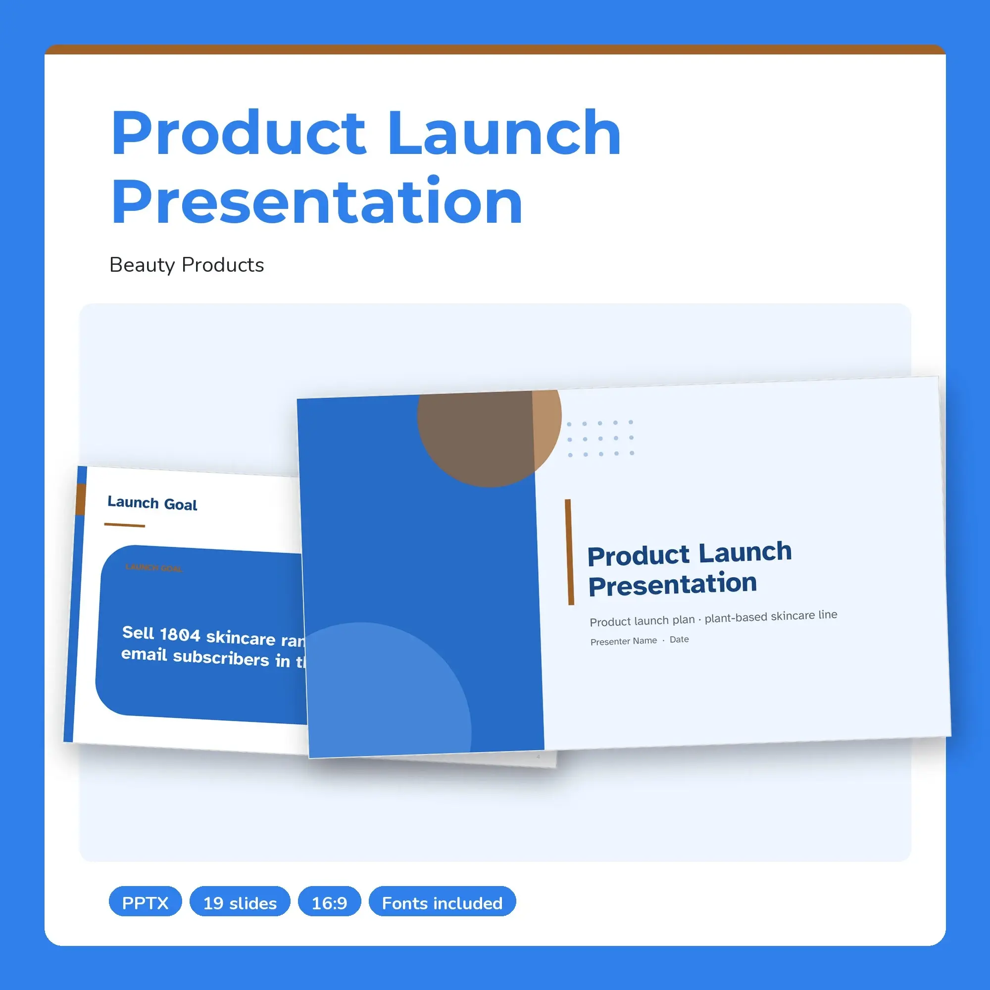 Product Launch Presentation, Beauty Products (PPTX + POTX) preview