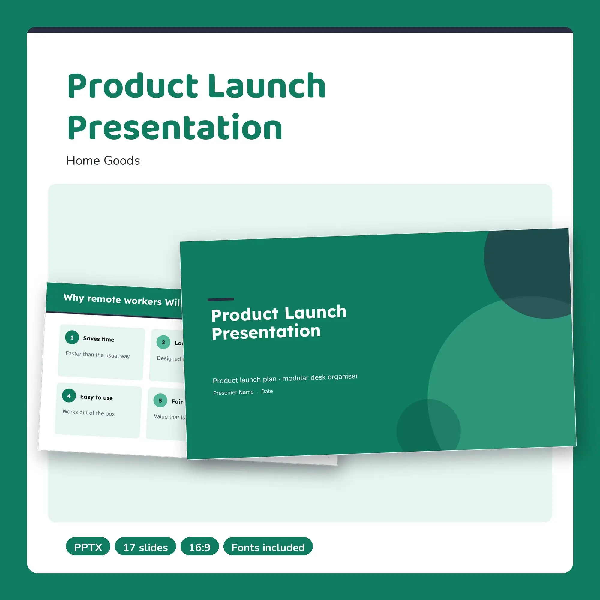 Product Launch Presentation, Home Goods (PPTX) preview