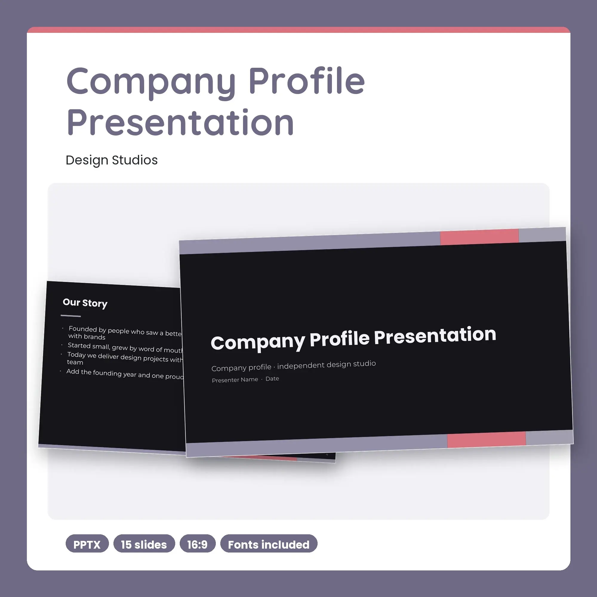 Company Profile Presentation, Design Studios (PPTX) preview