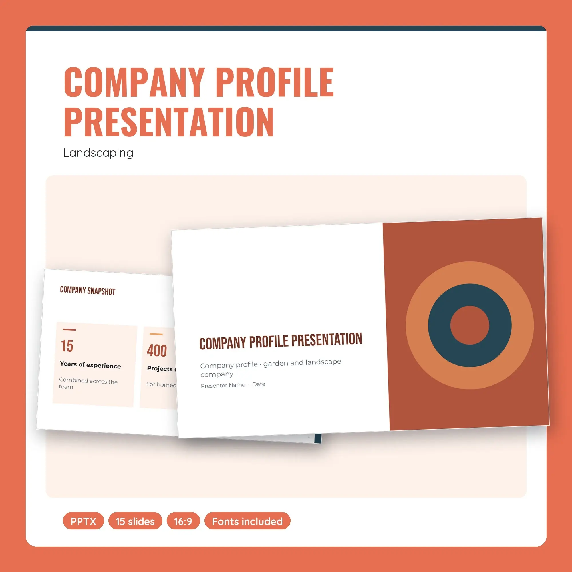 Company Profile Presentation, Landscaping (PPTX) preview