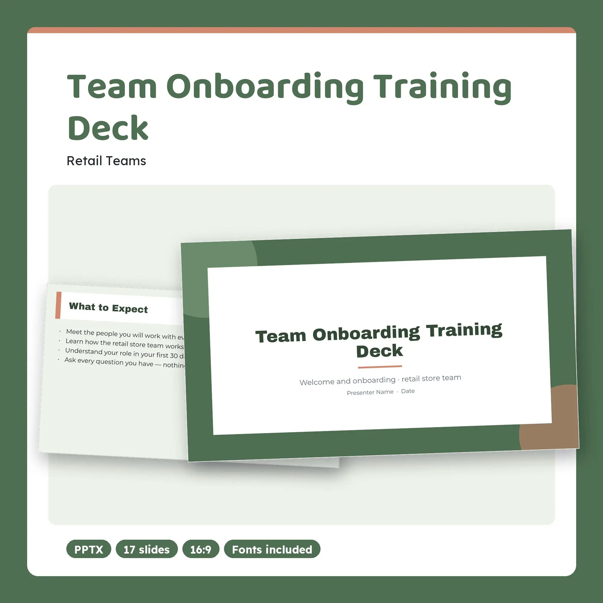Team Onboarding Training Deck, Retail Teams (PPTX + POTX) preview