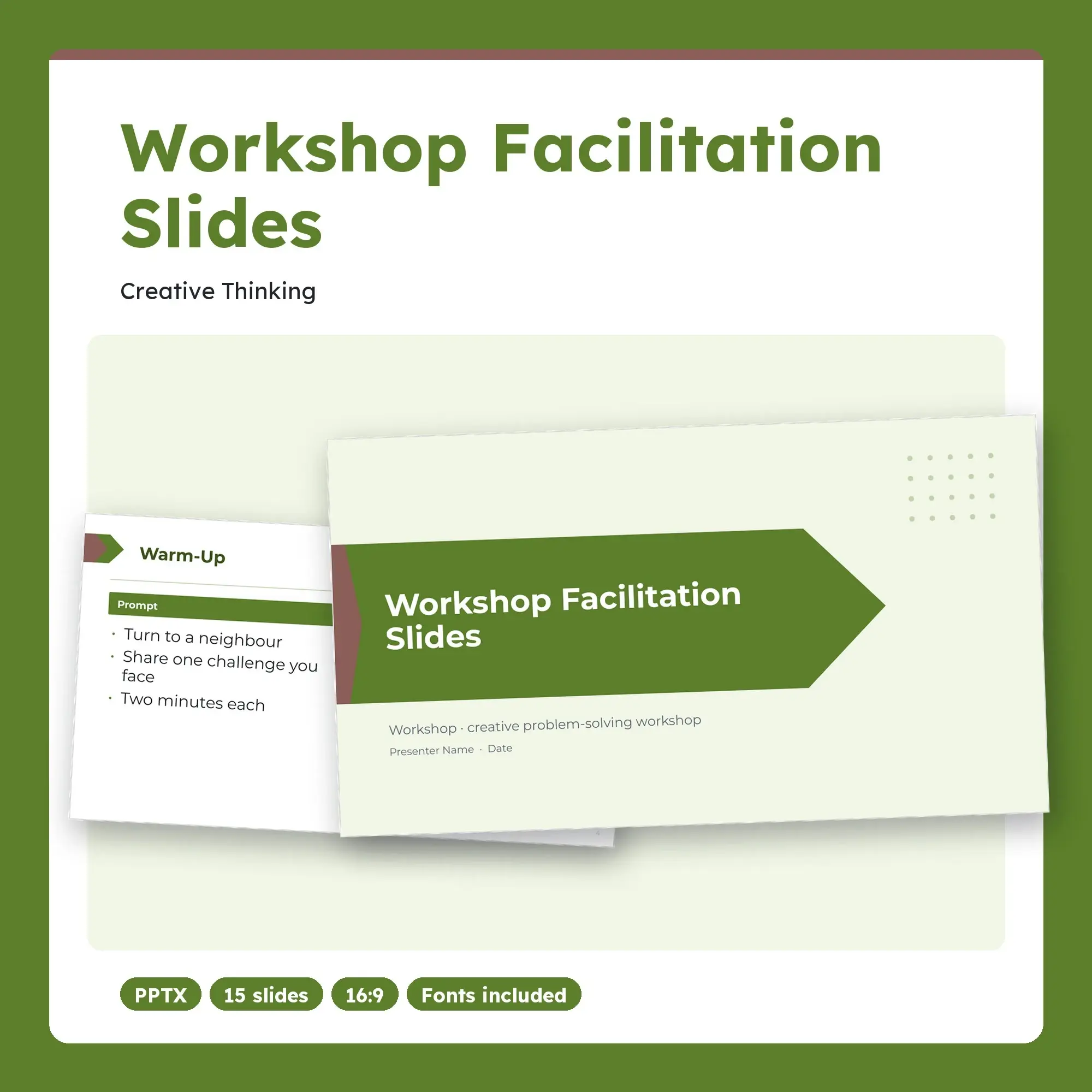 Workshop Facilitation Slides, Creative Thinking (PPTX) preview