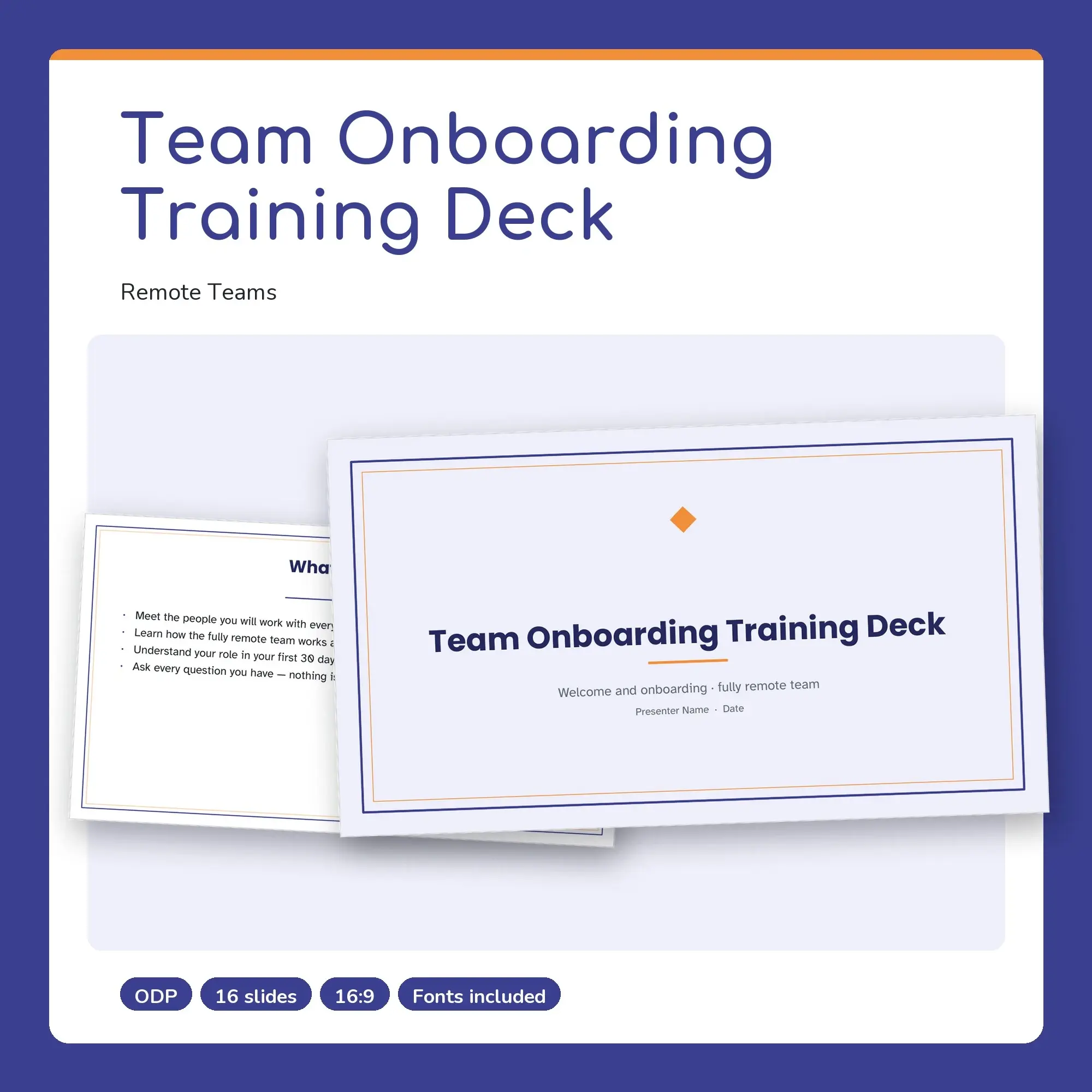 Team Onboarding Training Deck, Remote Teams (ODP) preview
