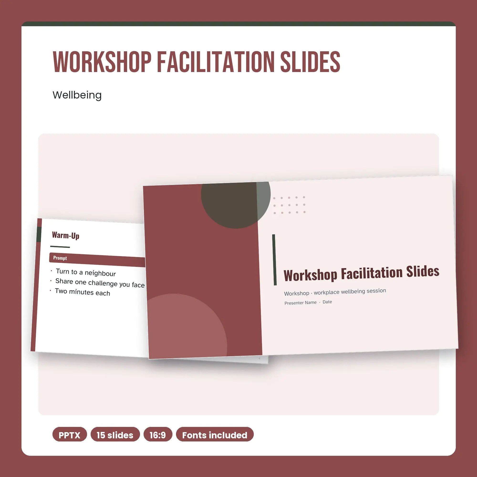 Workshop Facilitation Slides, Wellbeing (PPTX) preview