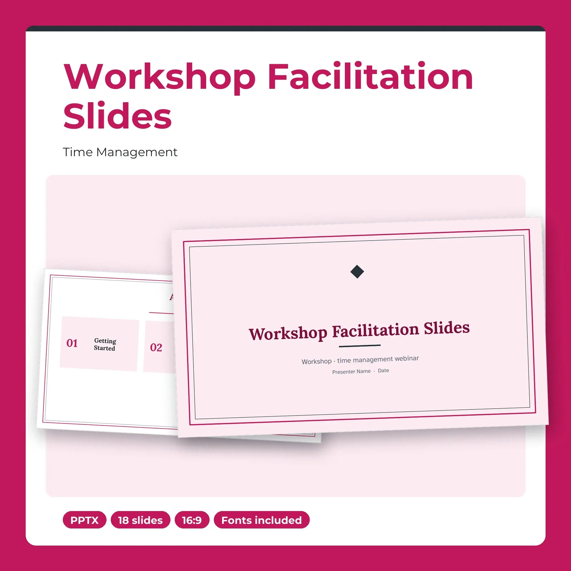 Workshop Facilitation Slides, Time Management (PPTX + POTX) preview