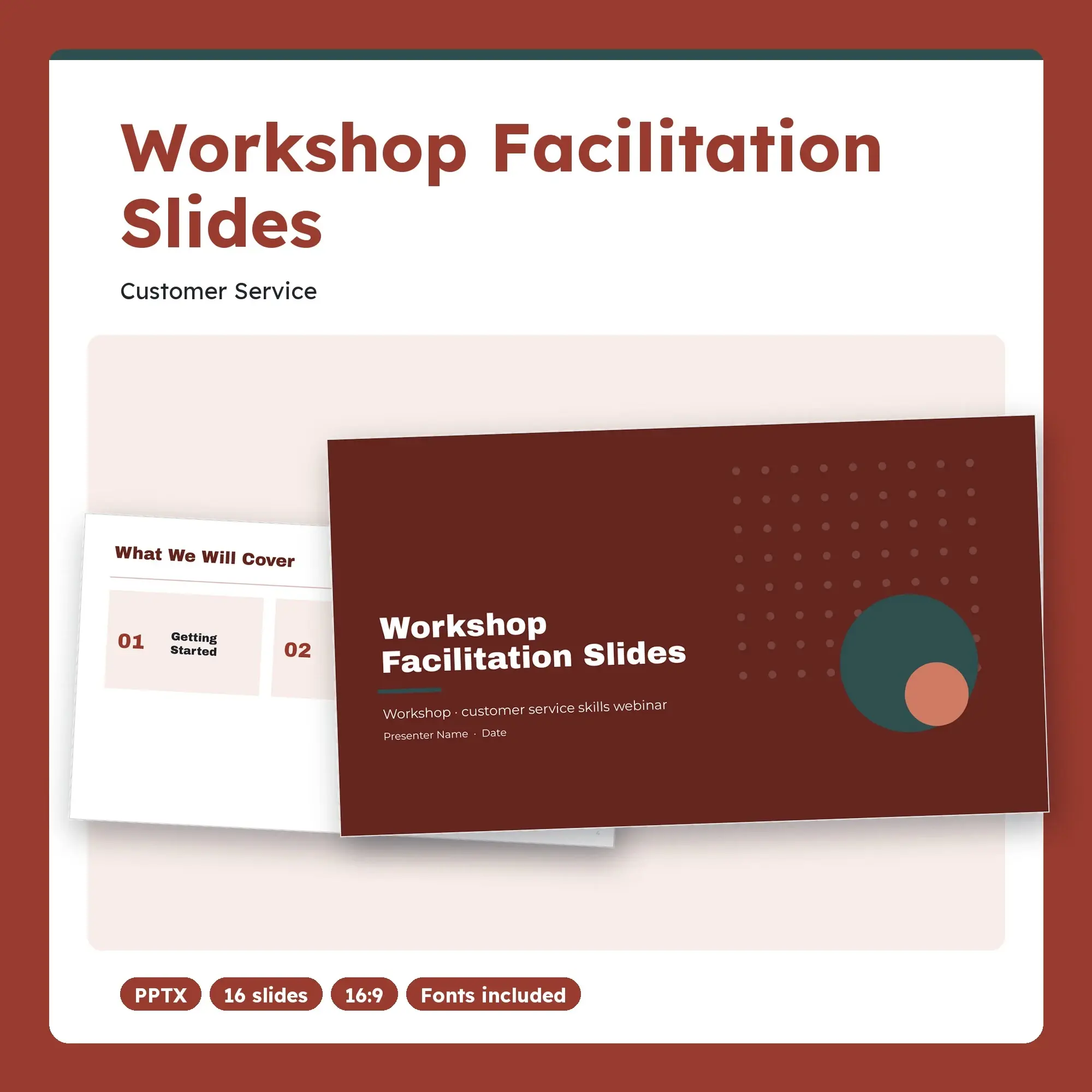 Workshop Facilitation Slides, Customer Service (PPTX), preview 1 of 2