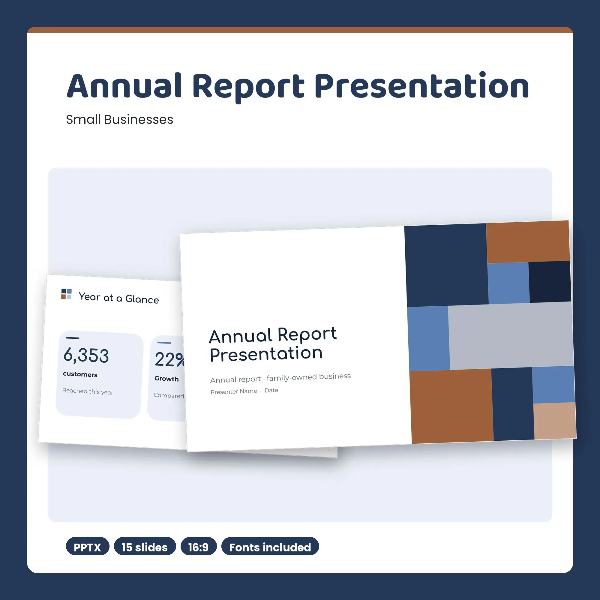 Annual Report Presentation, Small Businesses (PPTX + POTX) preview