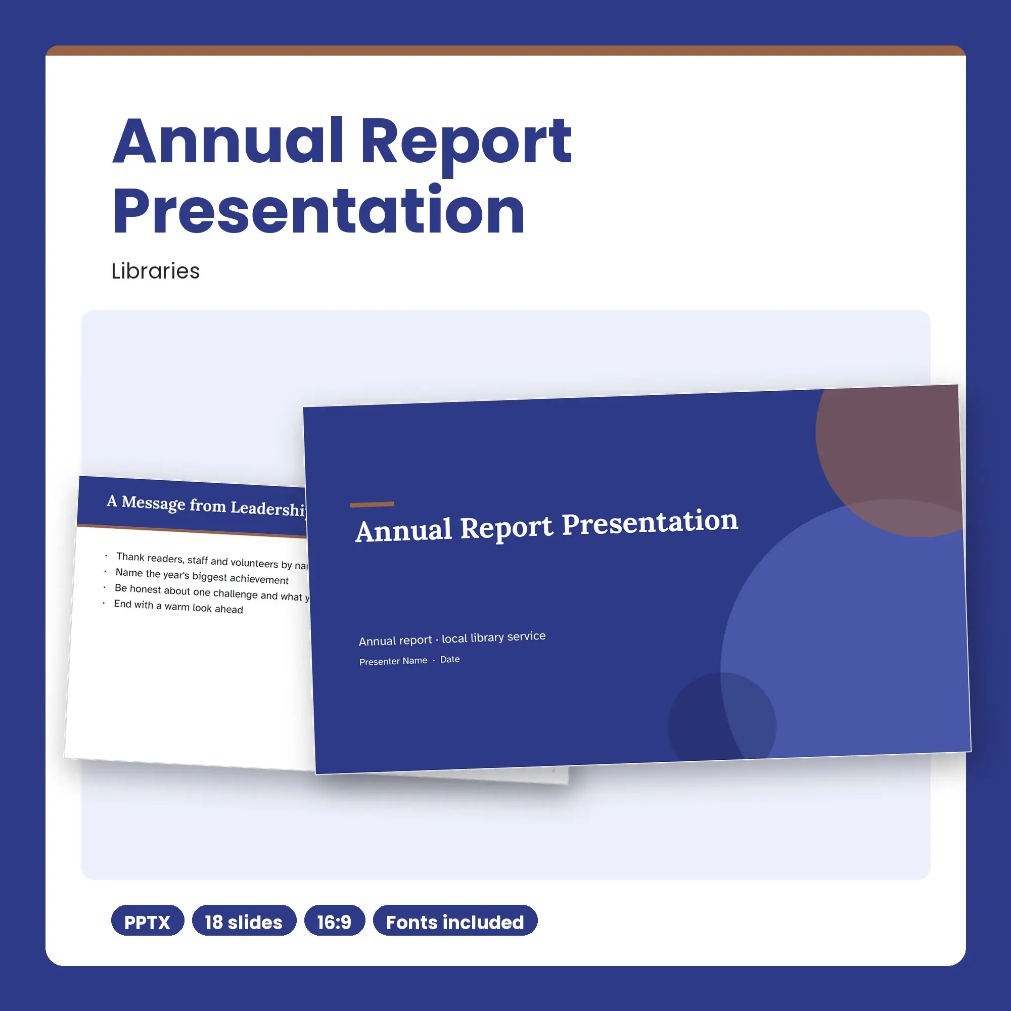 Annual Report Presentation, Libraries (PPTX + POTX) preview