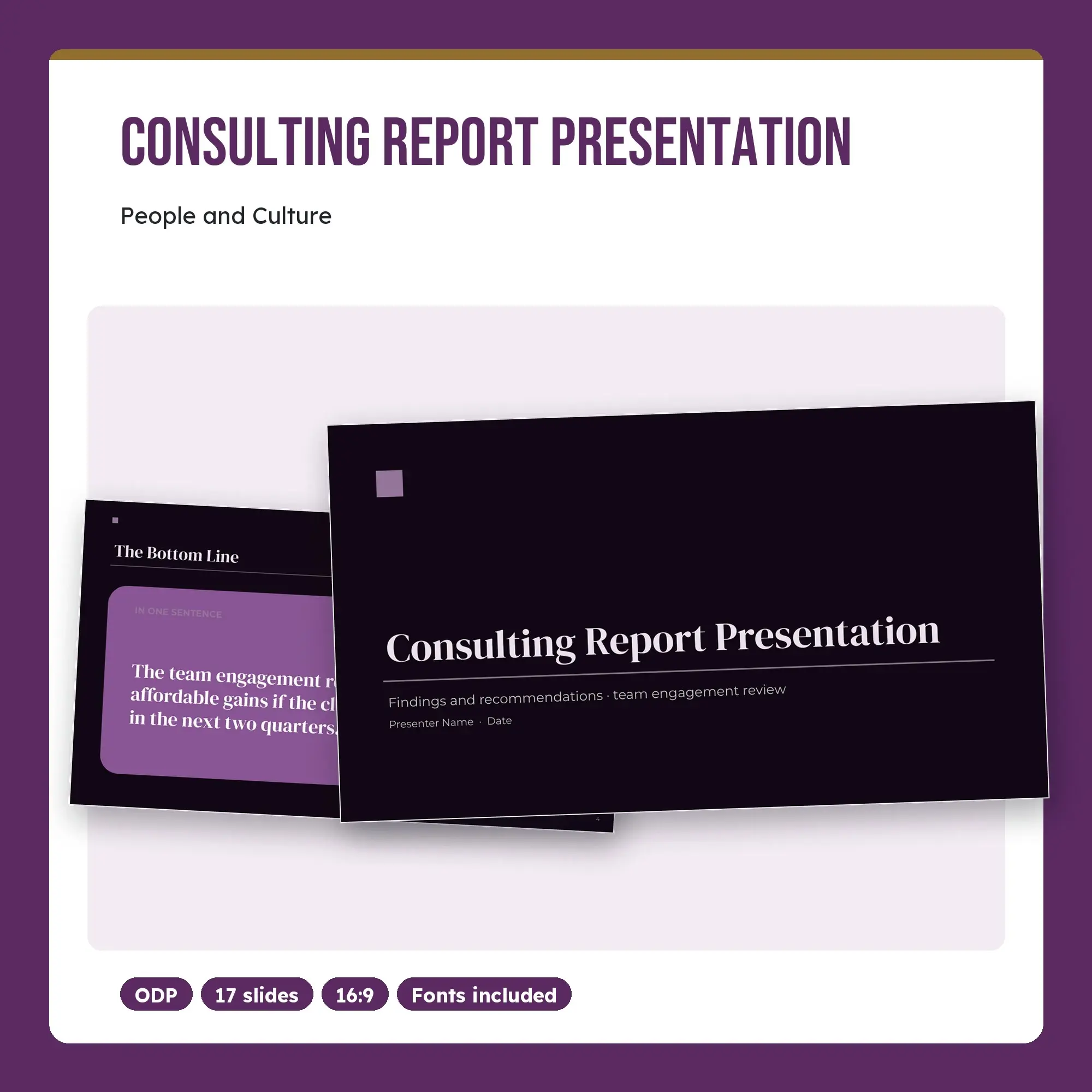 Consulting Report Presentation, People and Culture (ODP) preview
