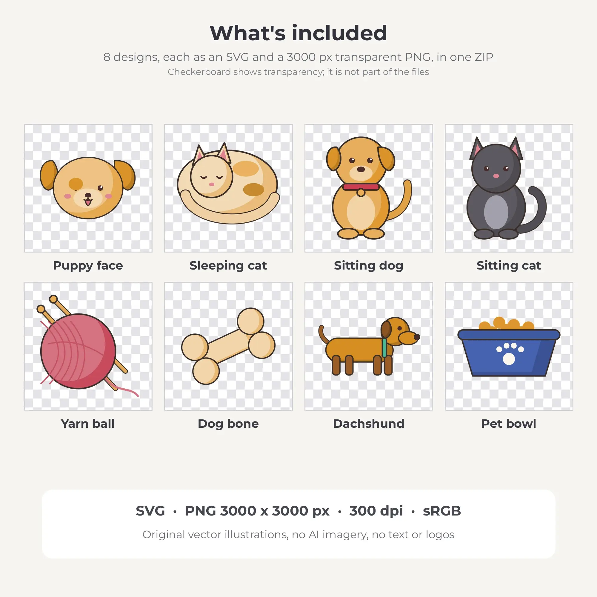 Cats, Dogs & Pets Vector Clip Art in Jewel Tone - 8 Designs, preview 2 of 2
