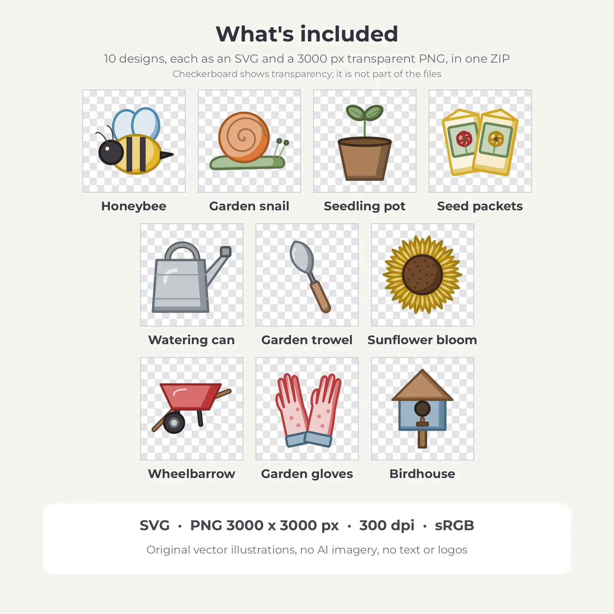 Cottage Rose Gardening Days Clip Art Set - 10 Vector SVG PNG, preview 2 of 2