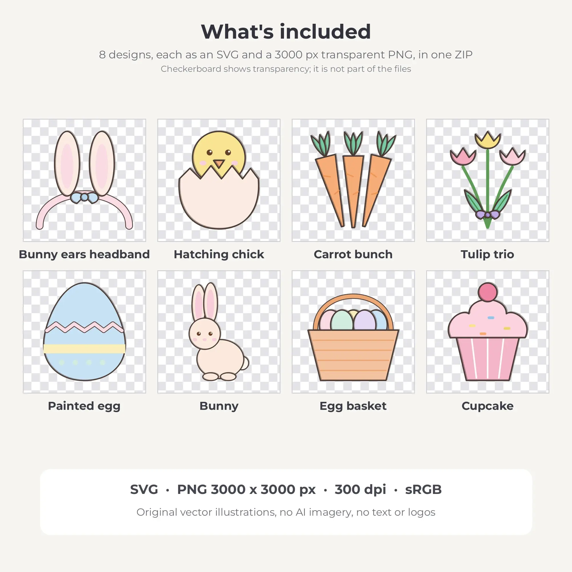 Easter Basket SVG Clipart Pack, Doodle Line Style - 8 Designs, preview 2 of 2