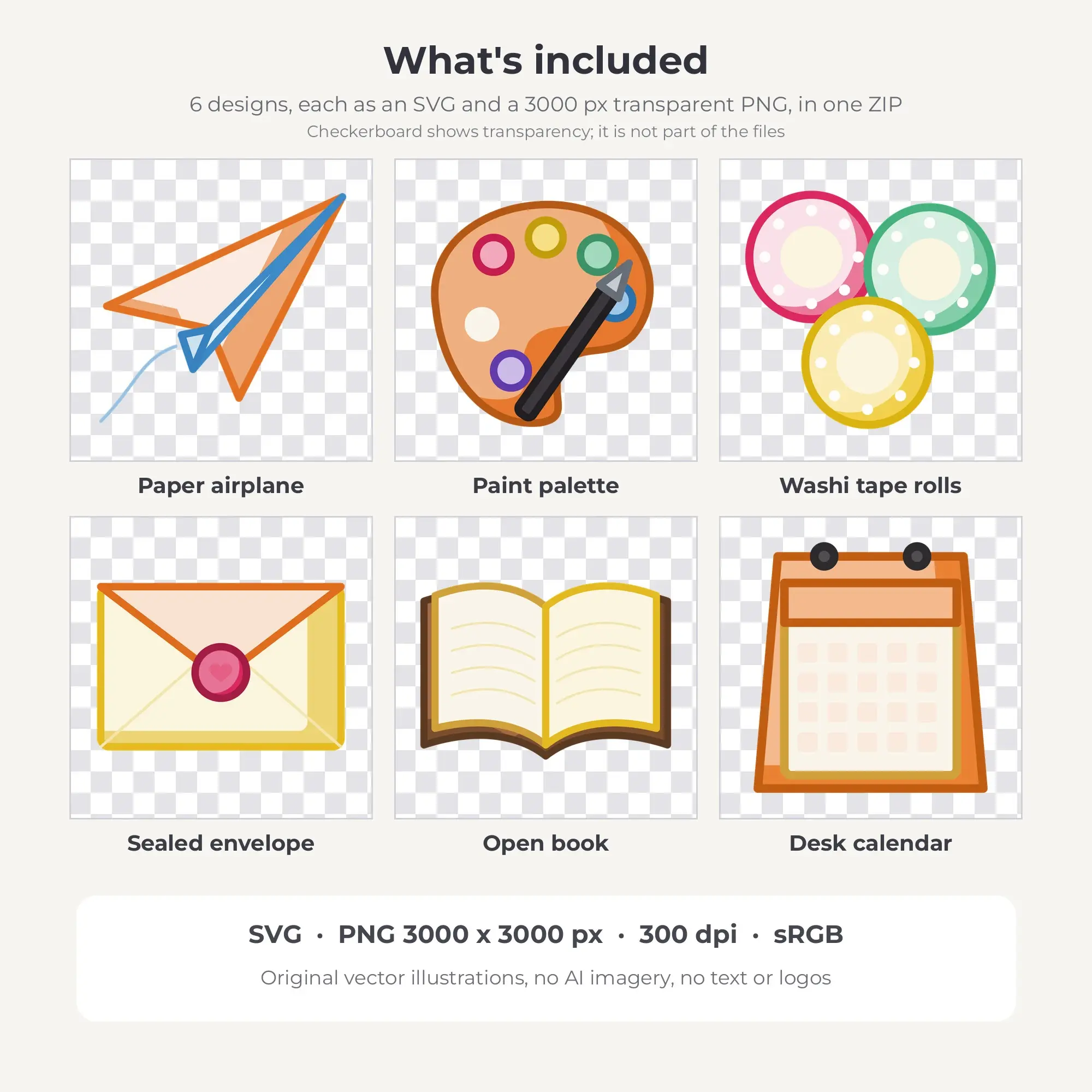 Pastel Nursery Journaling & Stationery Clip Art Set - 6 Vector SVG PNG, preview 2 of 2