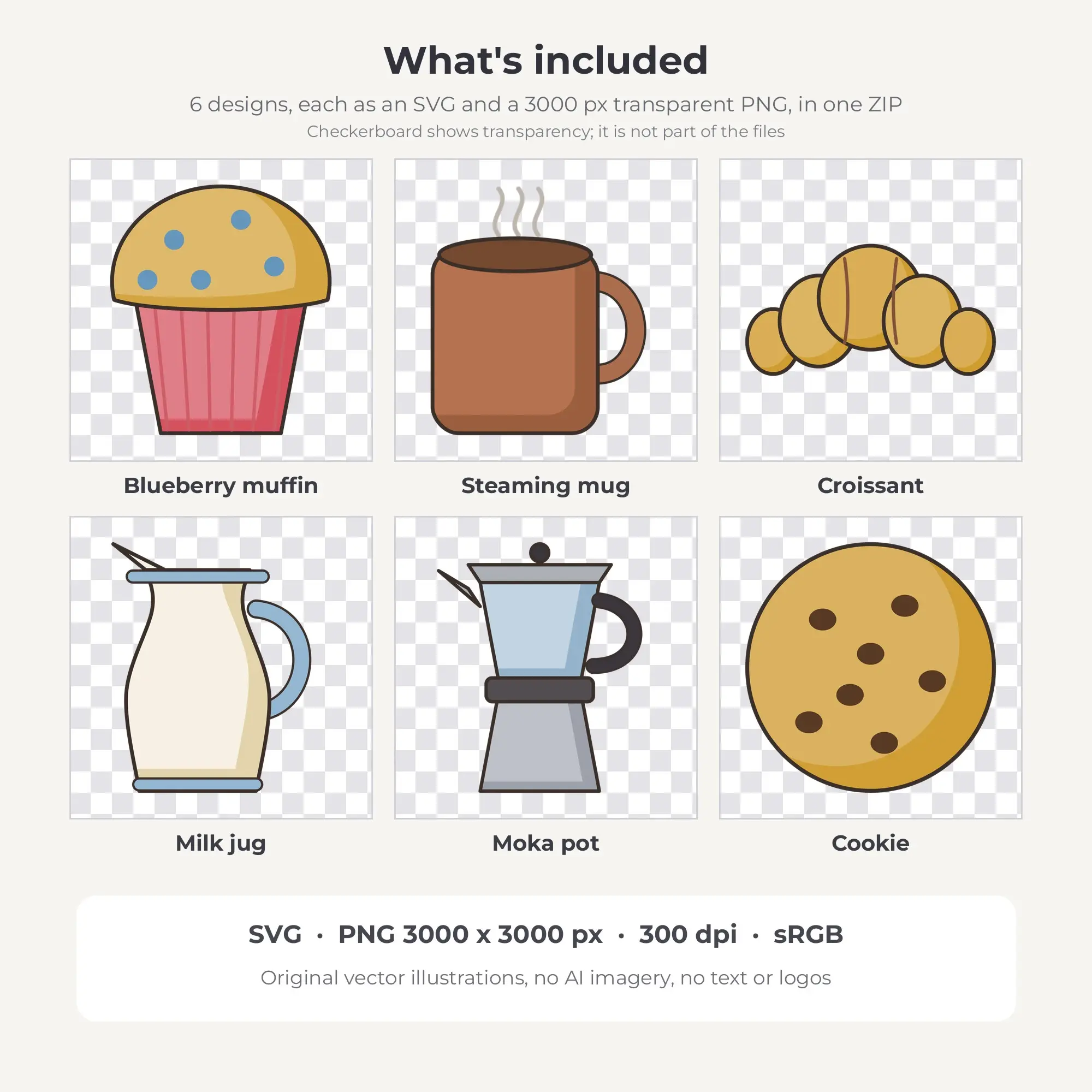 Nordic Winter Fine Ink Coffee Shop Clipart - 6 Vector Files, preview 2 of 2