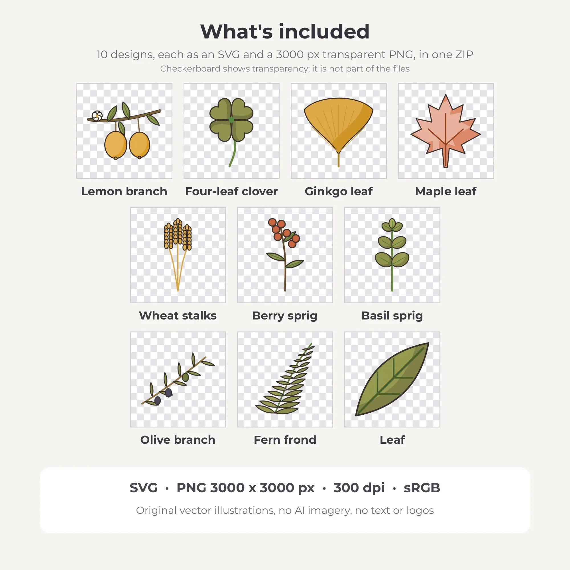10 Fine Ink Botanical Leaves & Greenery Clipart Illustrations, SVG PNG, preview 2 of 2