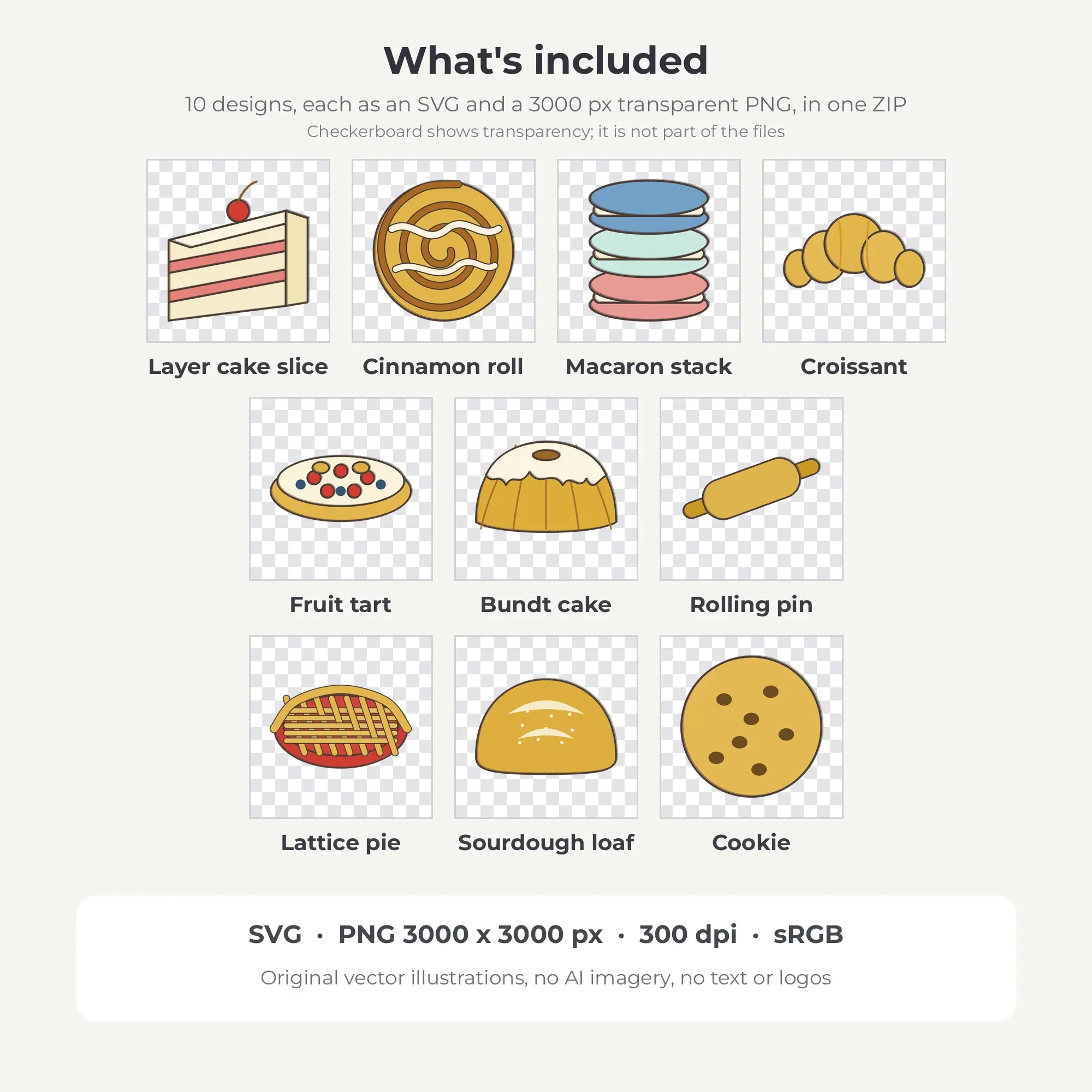 10 Doodle Line Bakery & Pastries Clipart Illustrations, SVG PNG, preview 2 of 2