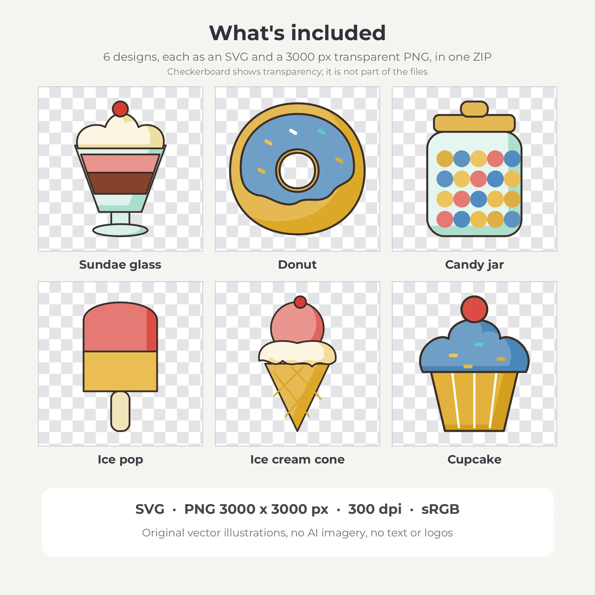 Sweet Treats & Candy Vector Clip Art in Retro Diner - 6 Designs, preview 2 of 2