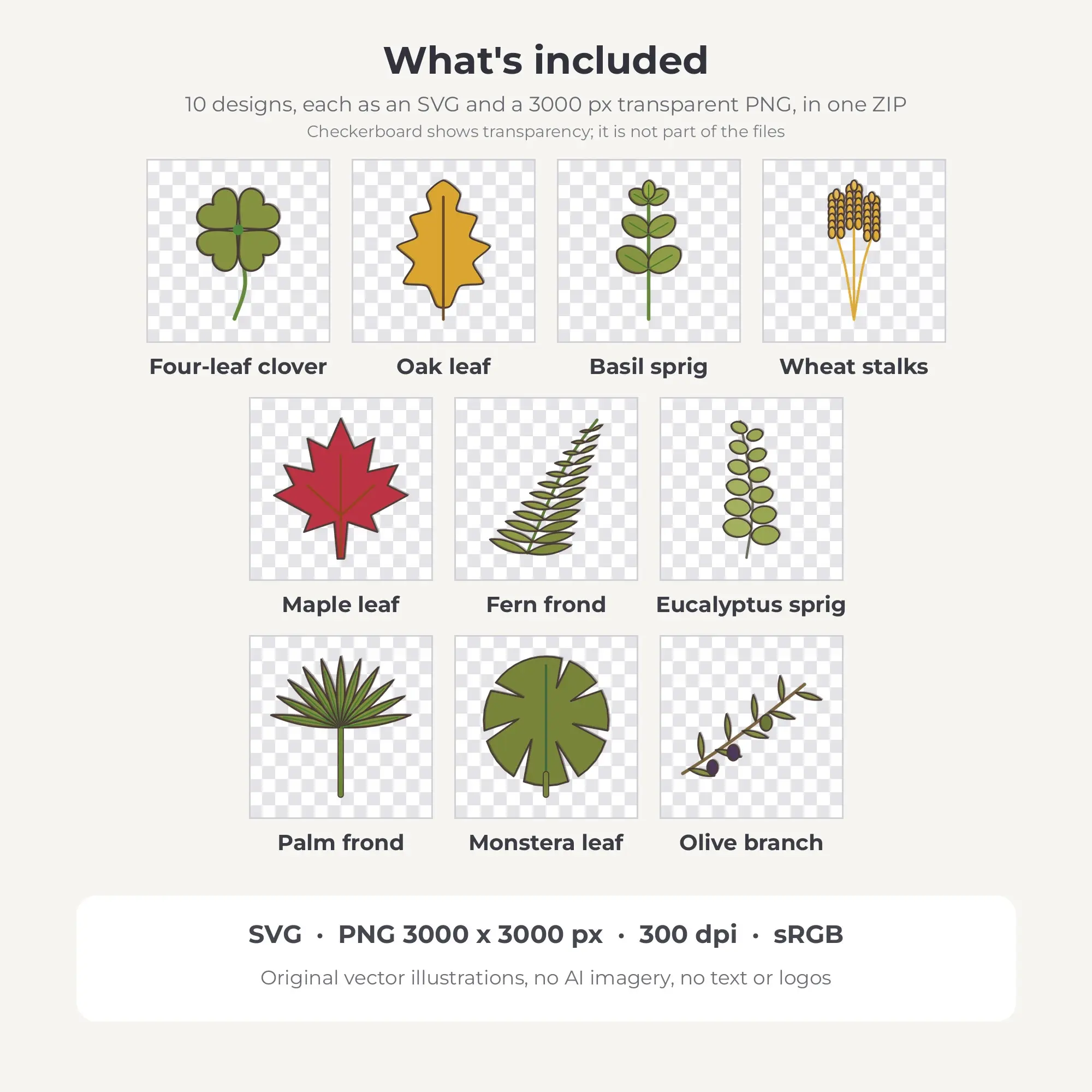 Autumn Harvest Botanical Leaves & Greenery Clipart - 10 Designs, preview 2 of 2
