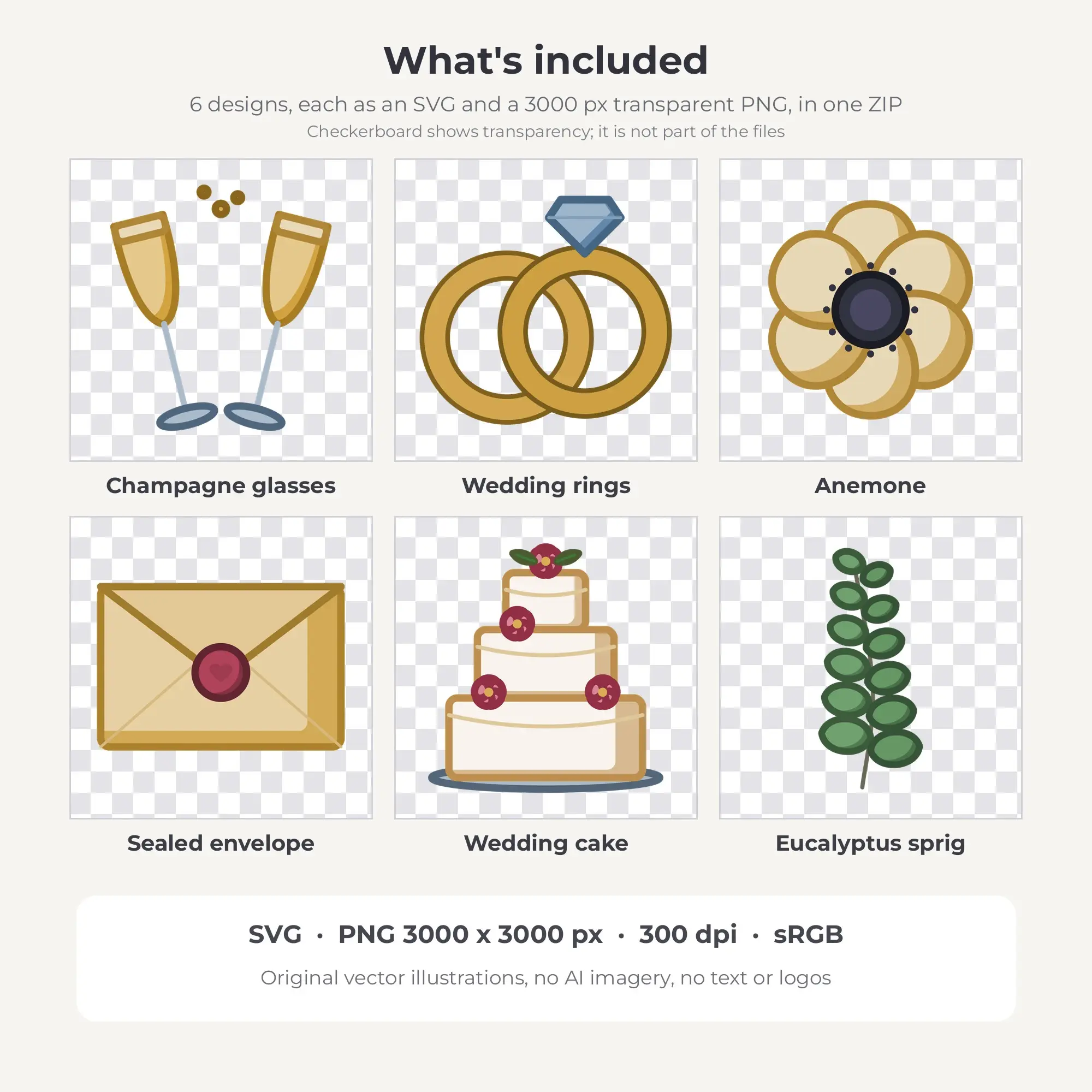 Wedding Florals & Details Clipart in Deep Botanical - 6 SVG PNG, preview 2 of 2