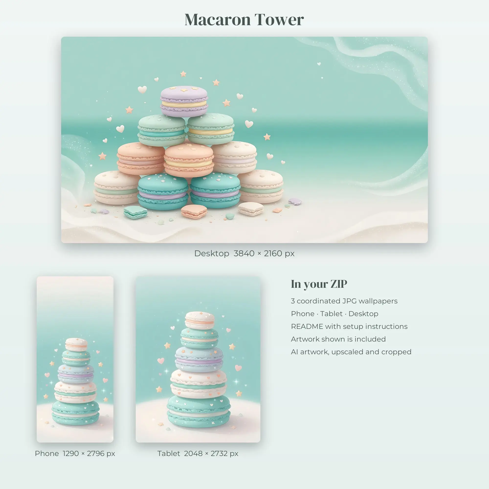 Wallpaper Pack – Macaron Tower, preview 2 of 2
