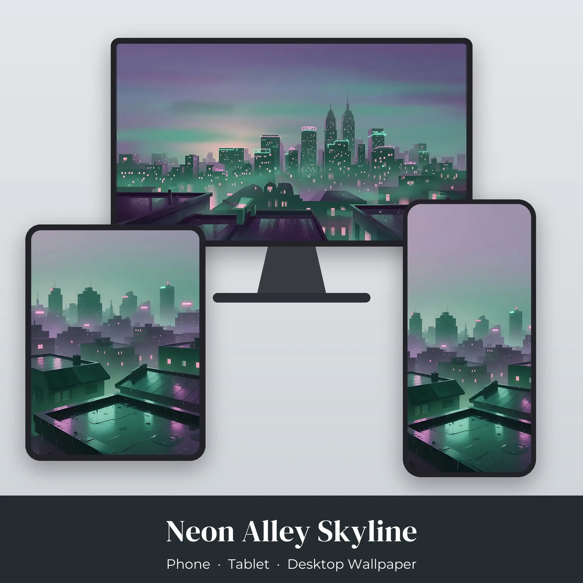 Wallpaper Pack – Neon Alley Skyline preview