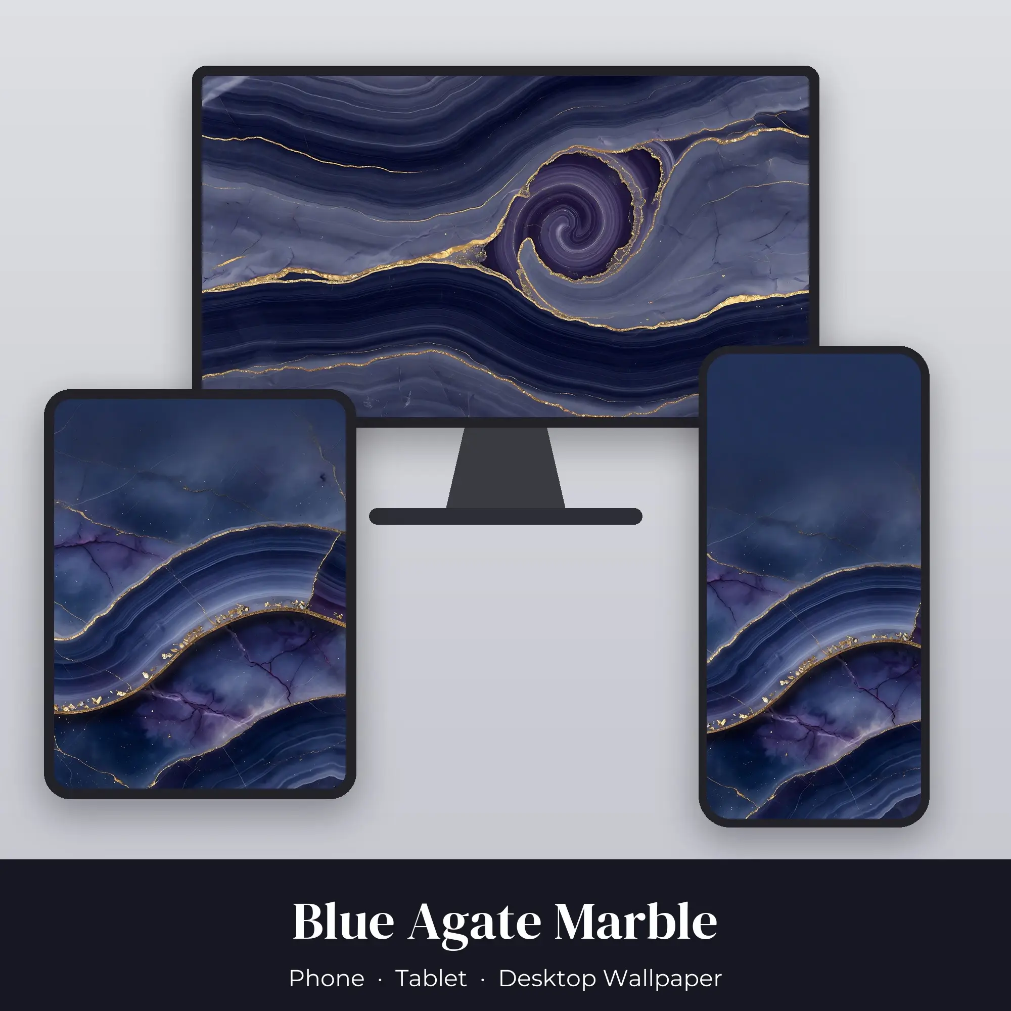 Wallpaper Pack – Blue Agate Marble preview