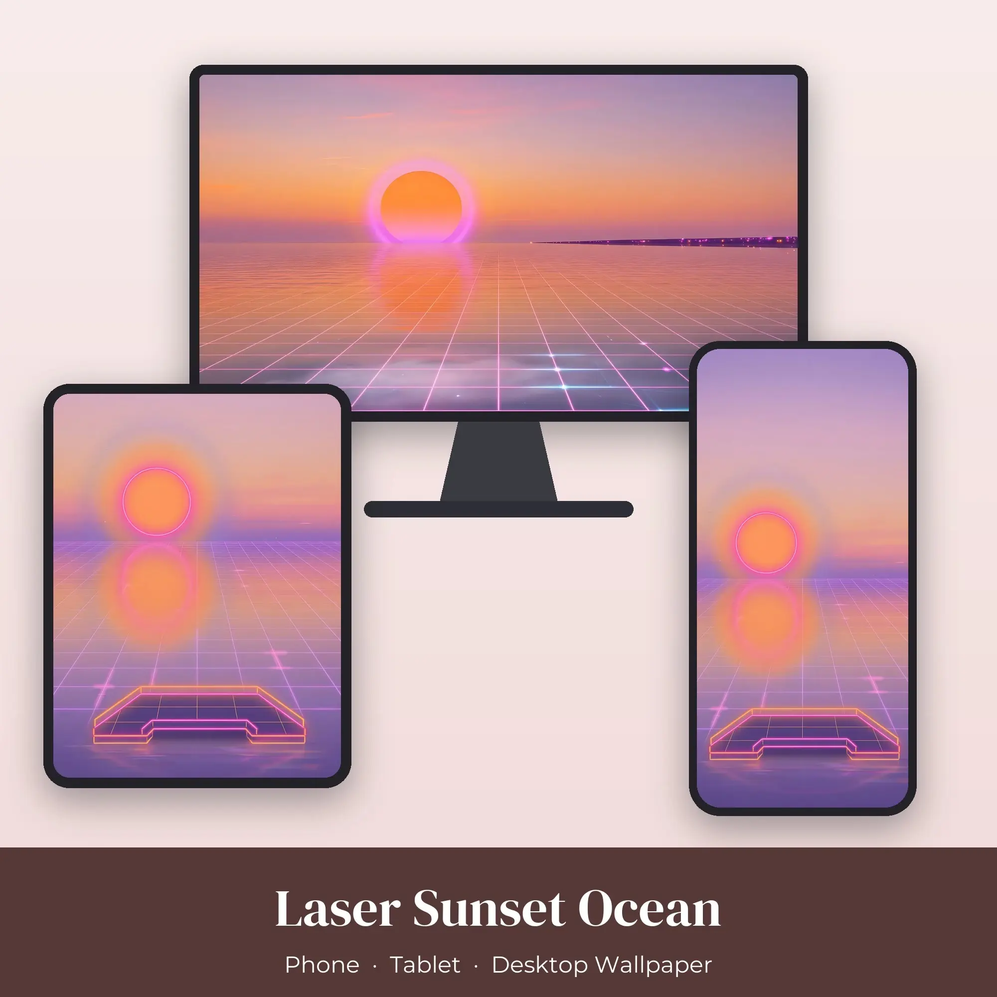Wallpaper Pack – Laser Sunset Ocean preview