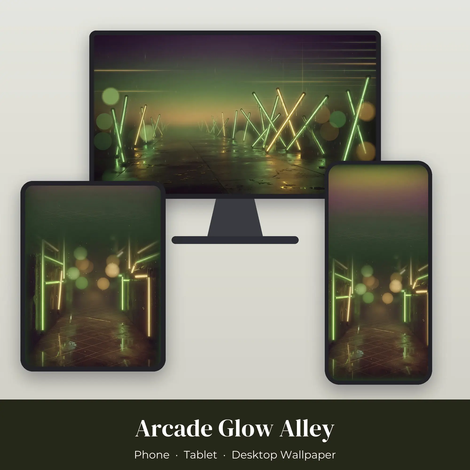 Wallpaper Pack – Arcade Glow Alley preview