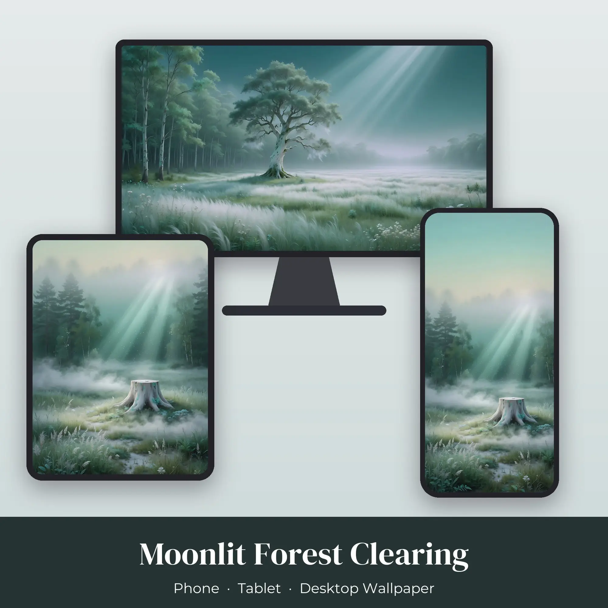 Wallpaper Pack – Moonlit Forest Clearing preview