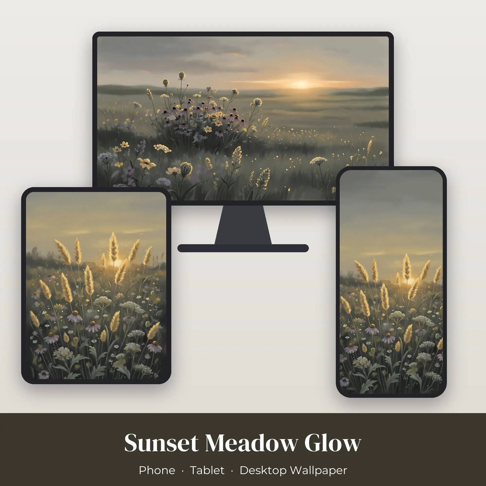 Wallpaper Pack – Sunset Meadow Glow preview