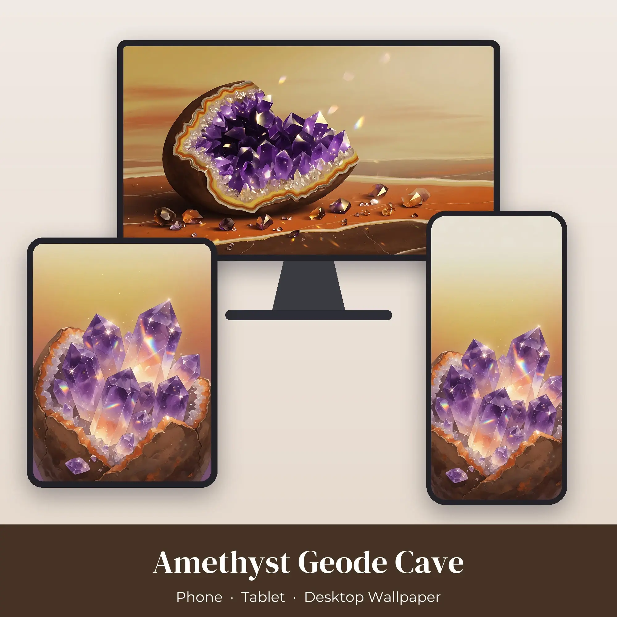 Wallpaper Pack – Amethyst Geode Cave preview