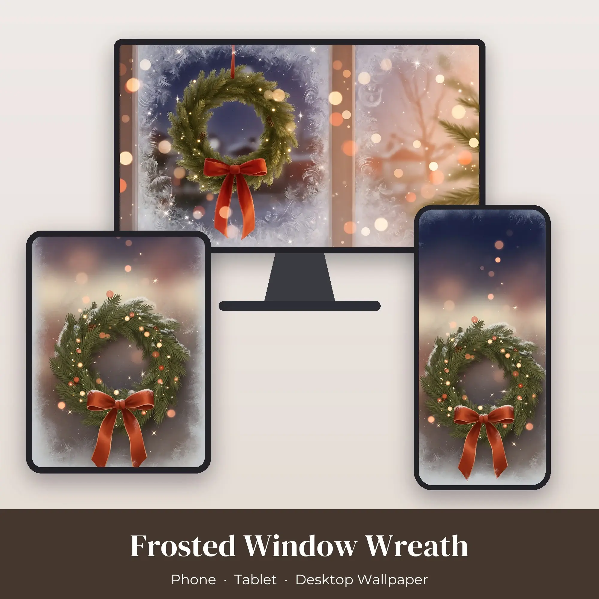 Wallpaper Pack – Frosted Window Wreath preview