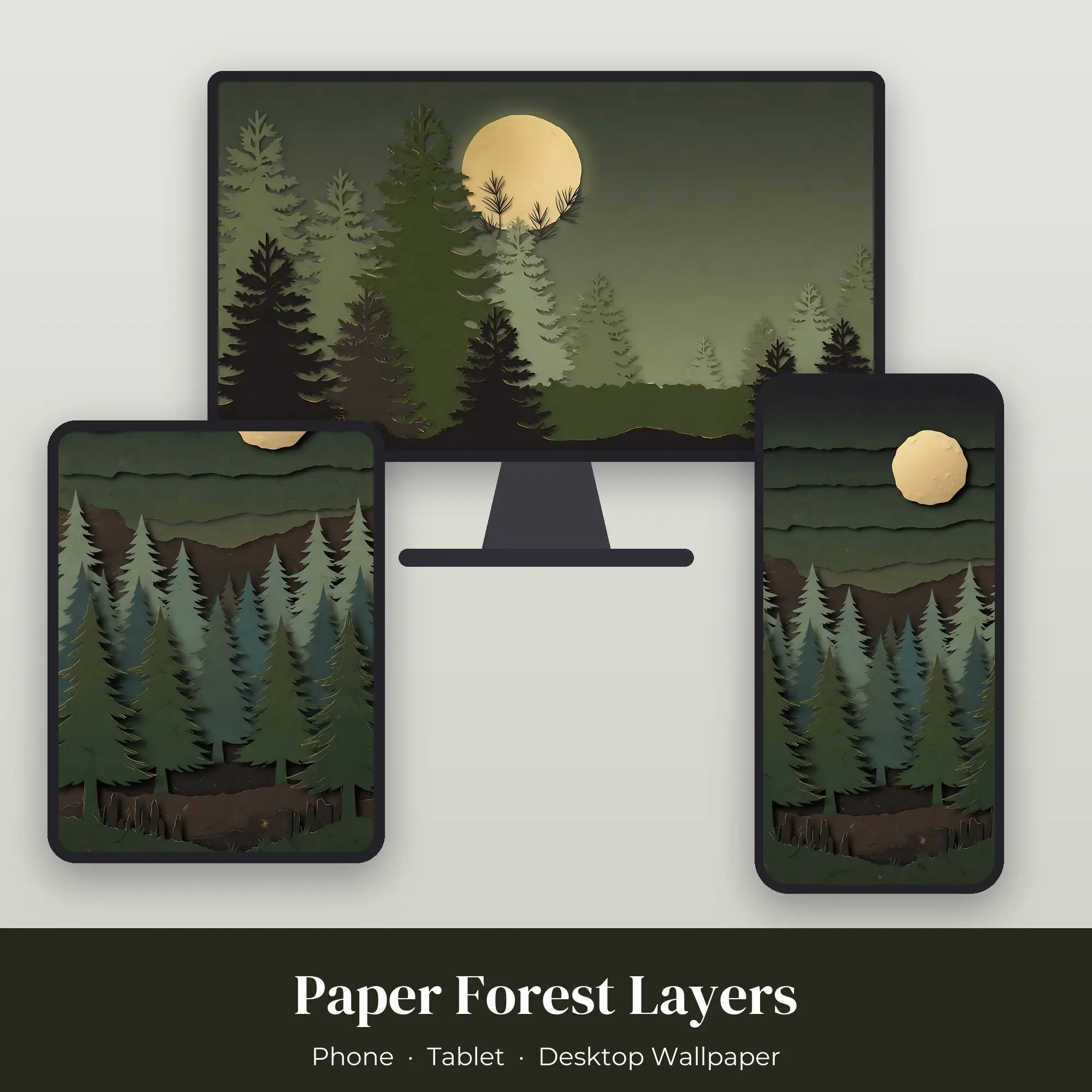 Wallpaper Pack – Paper Forest Layers preview