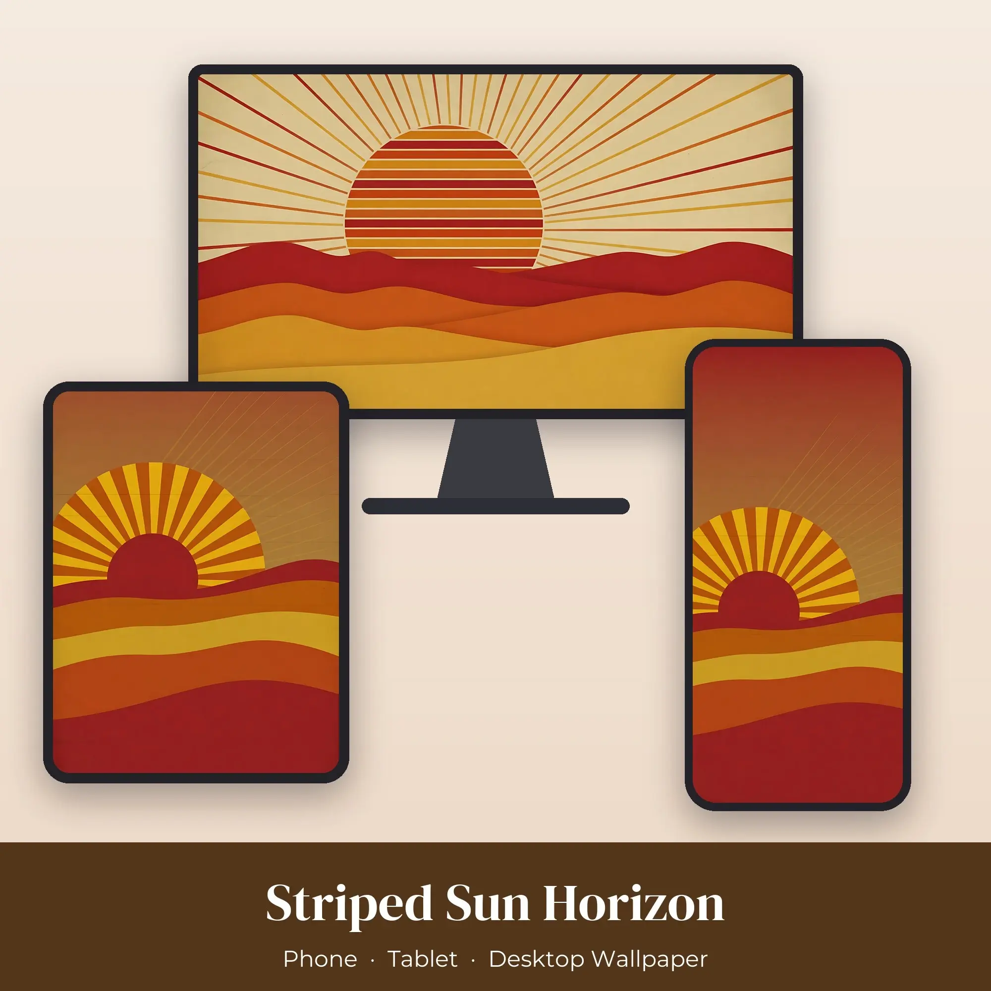 Wallpaper Pack – Striped Sun Horizon preview