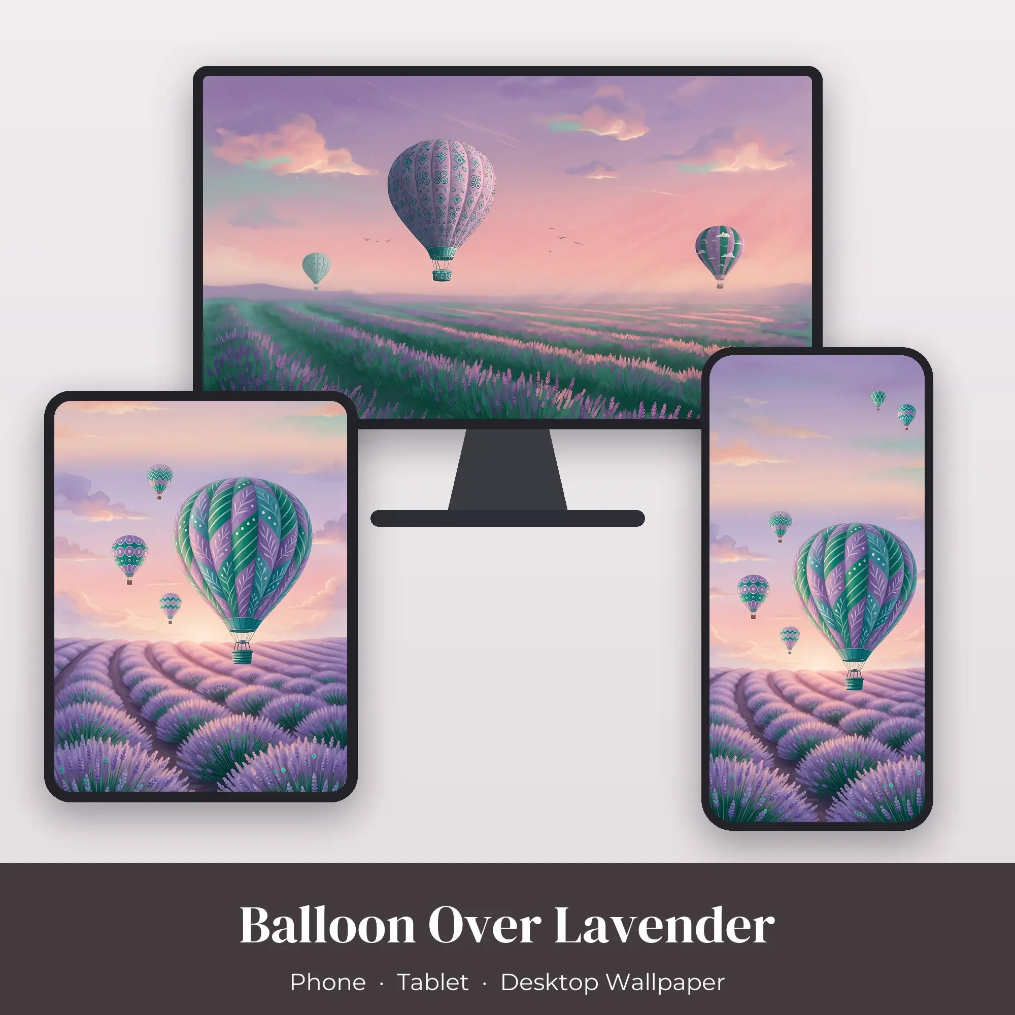 Wallpaper Pack – Balloon Over Lavender preview