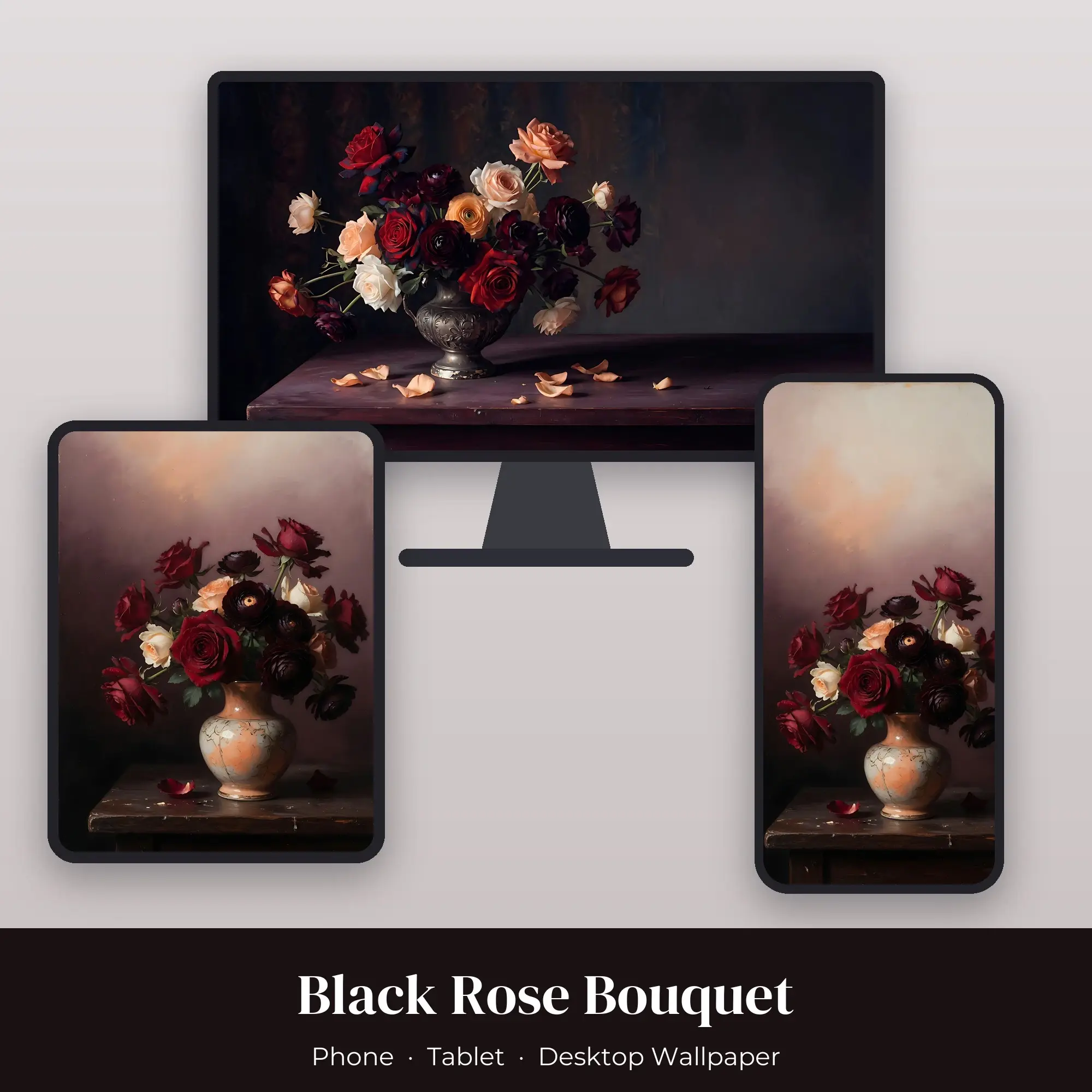 Wallpaper Pack – Black Rose Bouquet preview