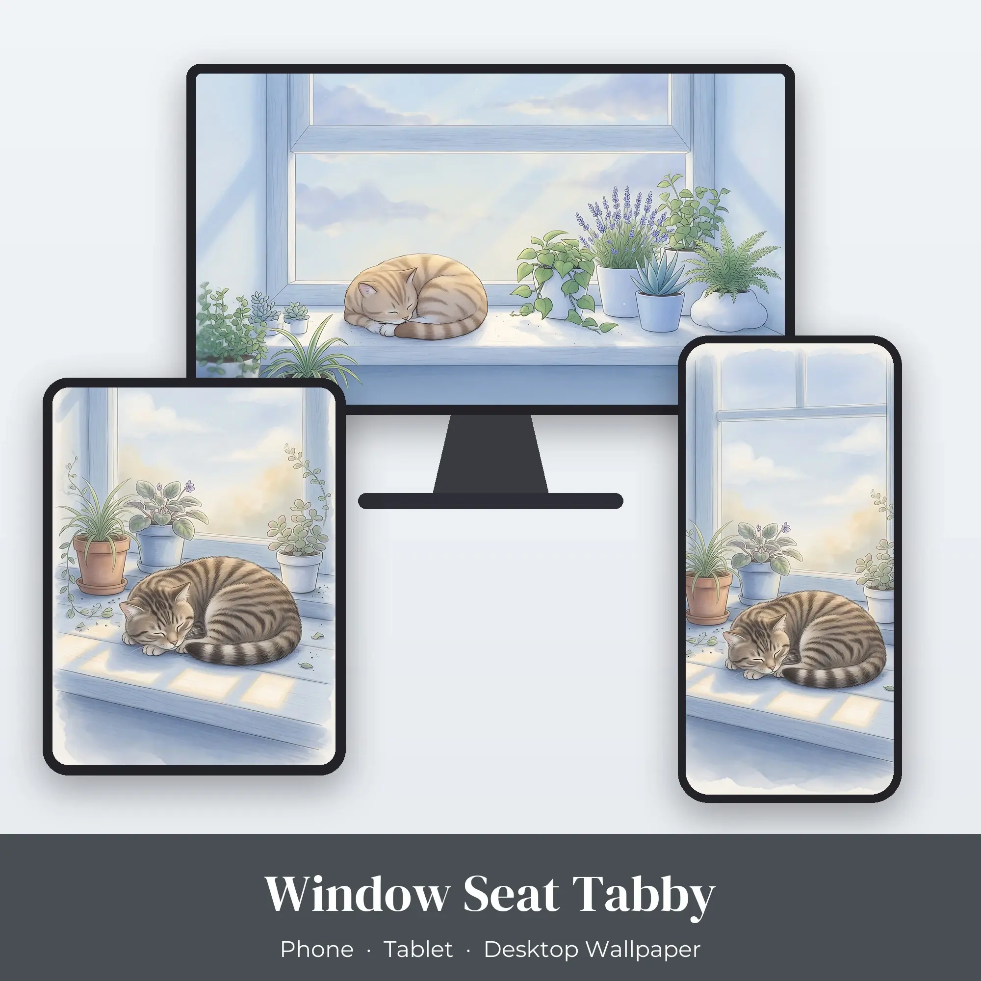 Wallpaper Pack – Window Seat Tabby preview
