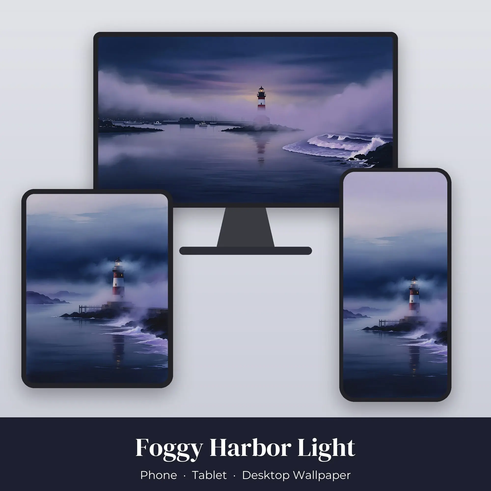Wallpaper Pack – Foggy Harbor Light preview